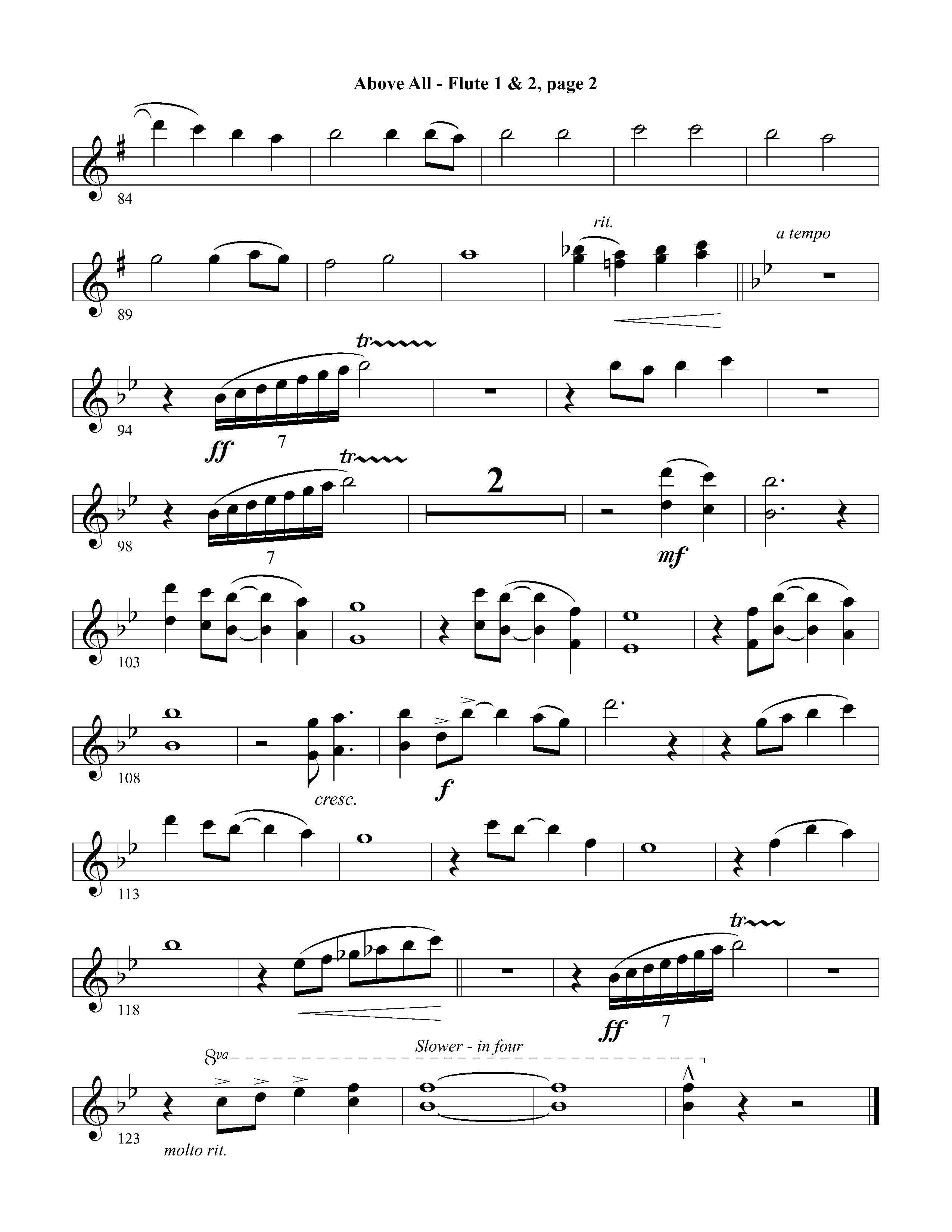 Above All (Instrumental) Flute 1/2 (Lifeway Worship / Arr. David Winkler)