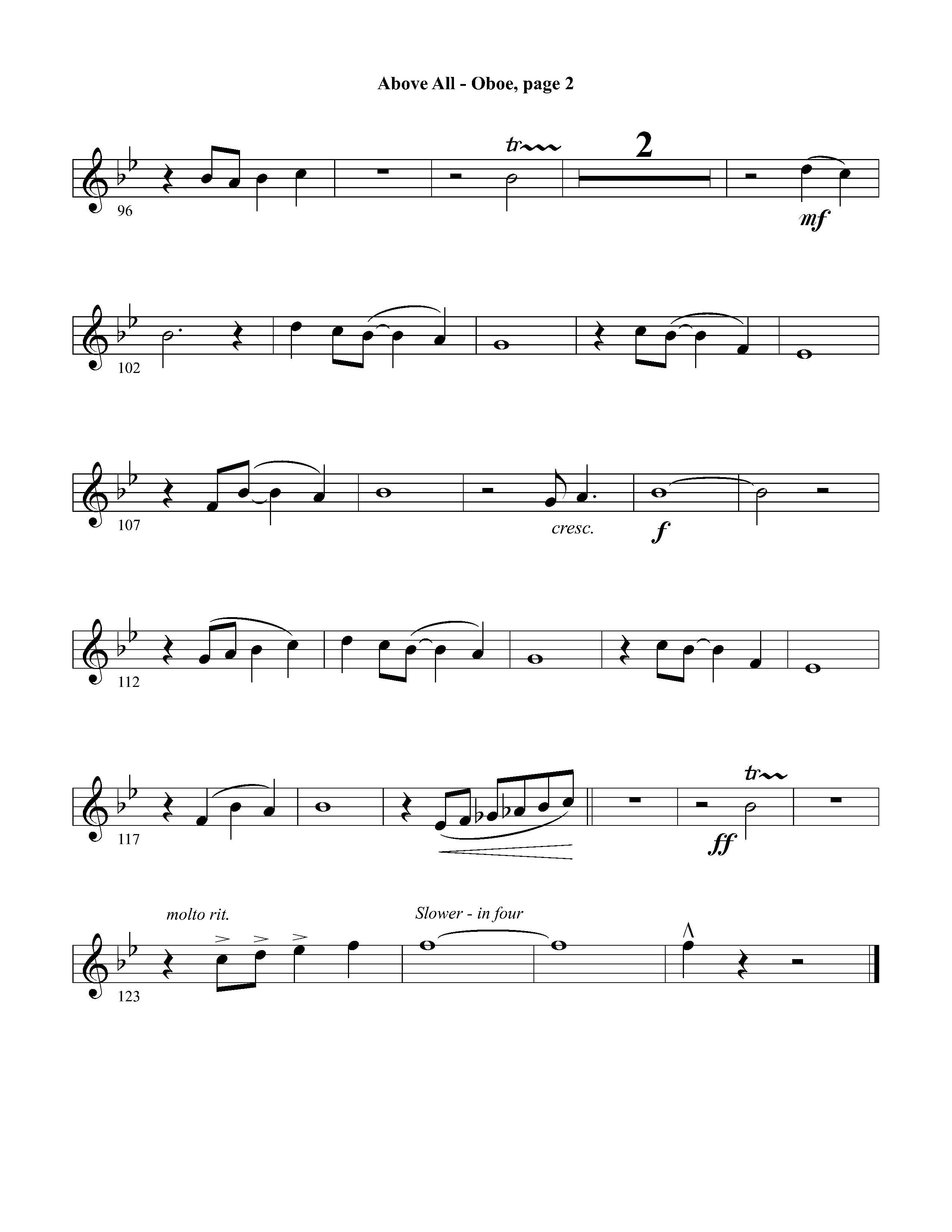 Above All (Instrumental) Oboe (Lifeway Worship / Arr. David Winkler)