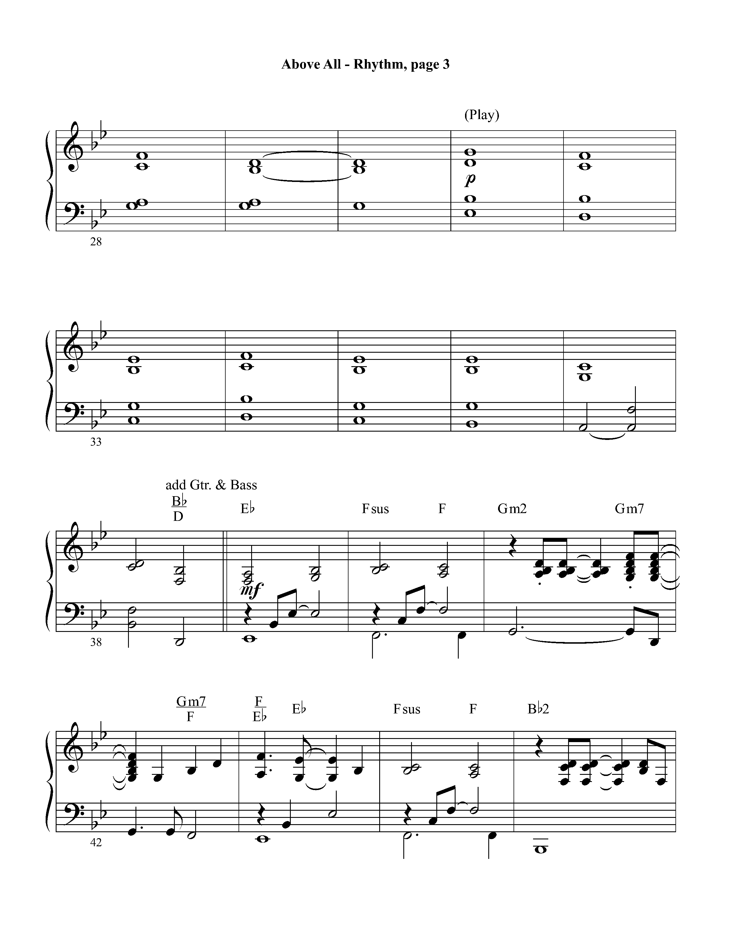 Above All (Instrumental) Rhythm Chart (Lifeway Worship / Arr. David Winkler)