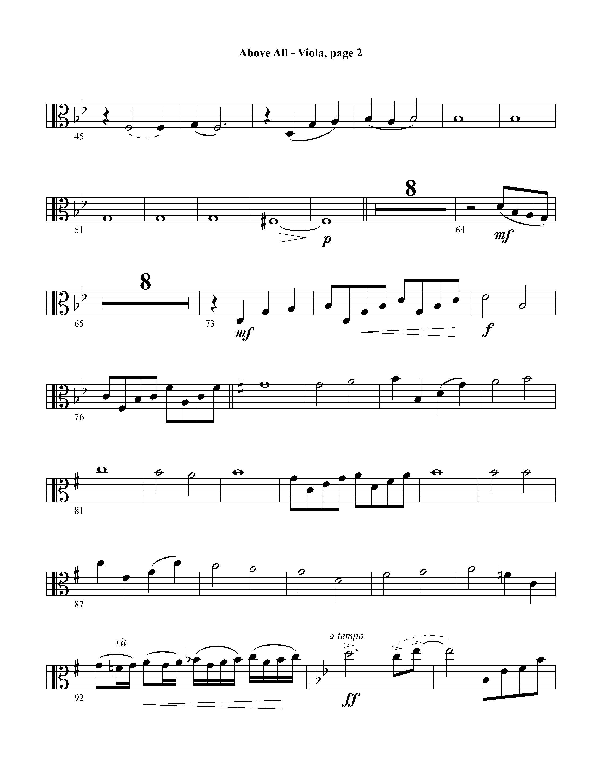 Above All (Instrumental) Viola (Lifeway Worship / Arr. David Winkler)