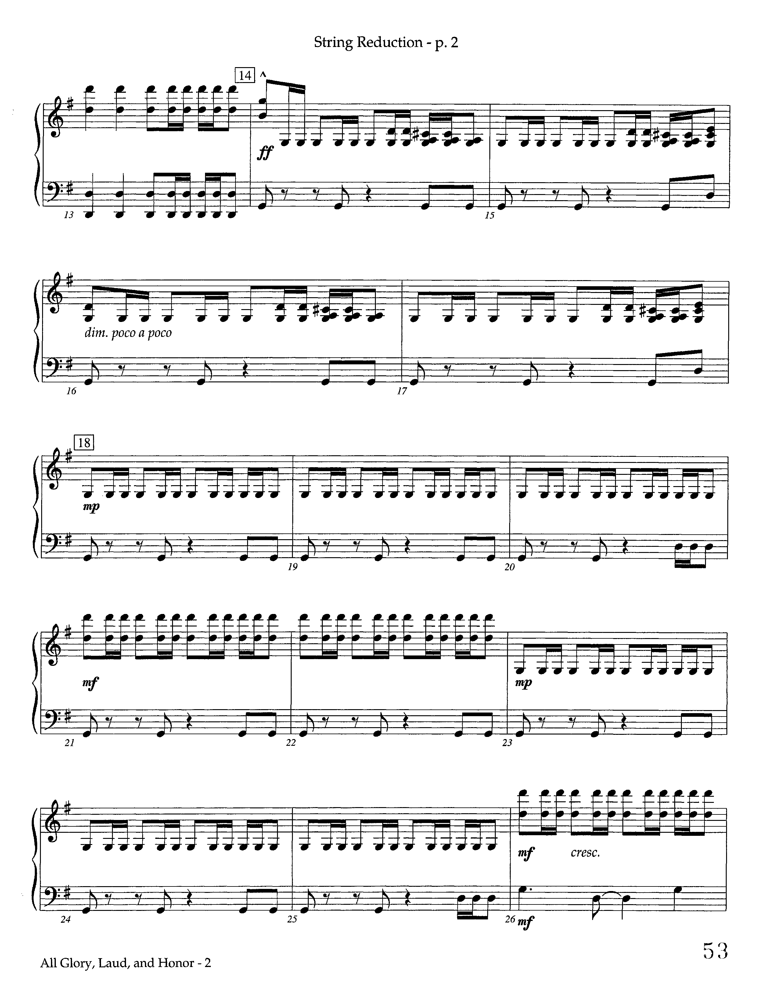 All Glory Laud And Honor (Instrumental) String Reduction (Lifeway Worship / Arr. Steve Dunn)