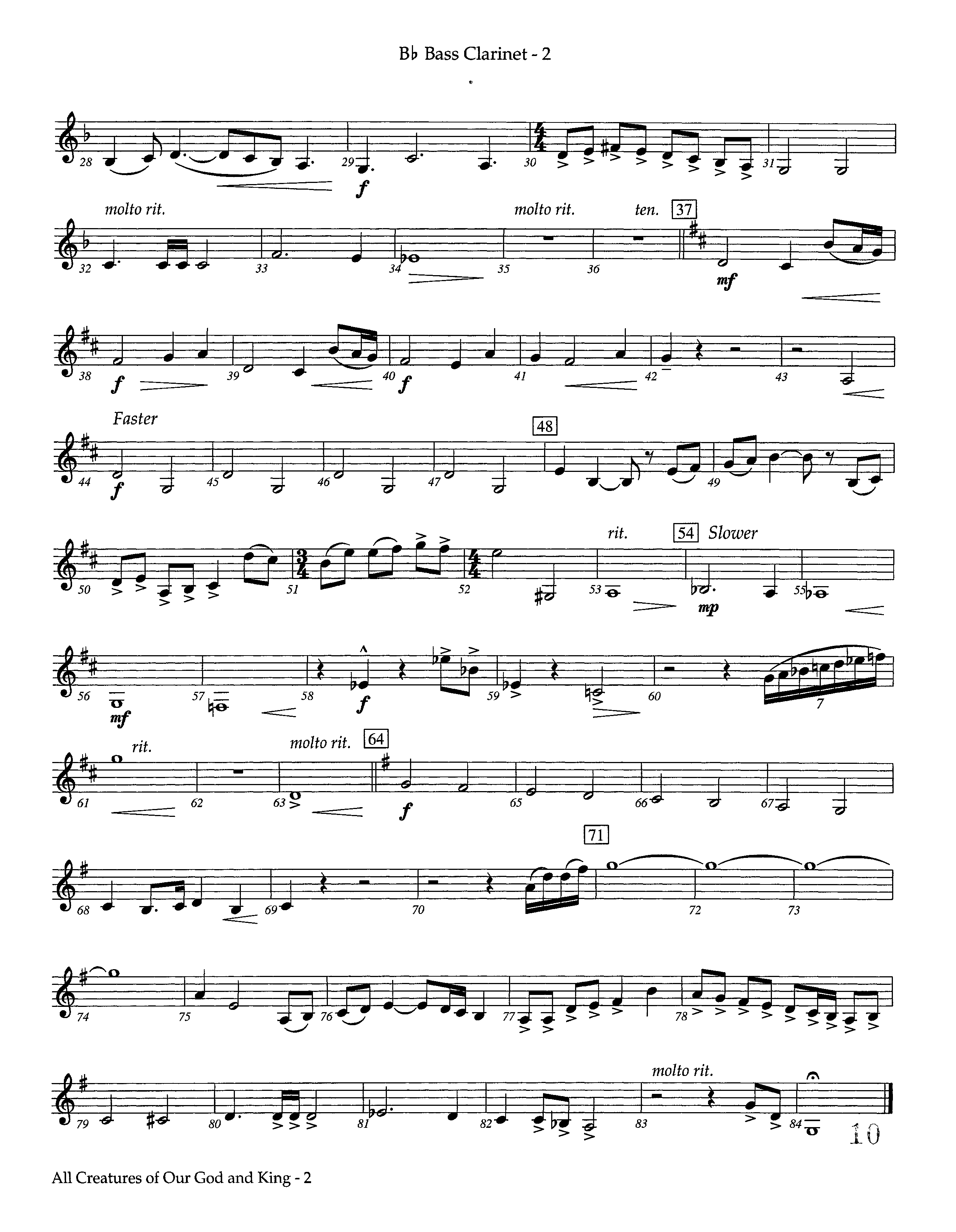 All Creatures Of Our God And King (Instrumental) Bass Clarinet (Lifeway Worship / Arr. Ed Dickinson)