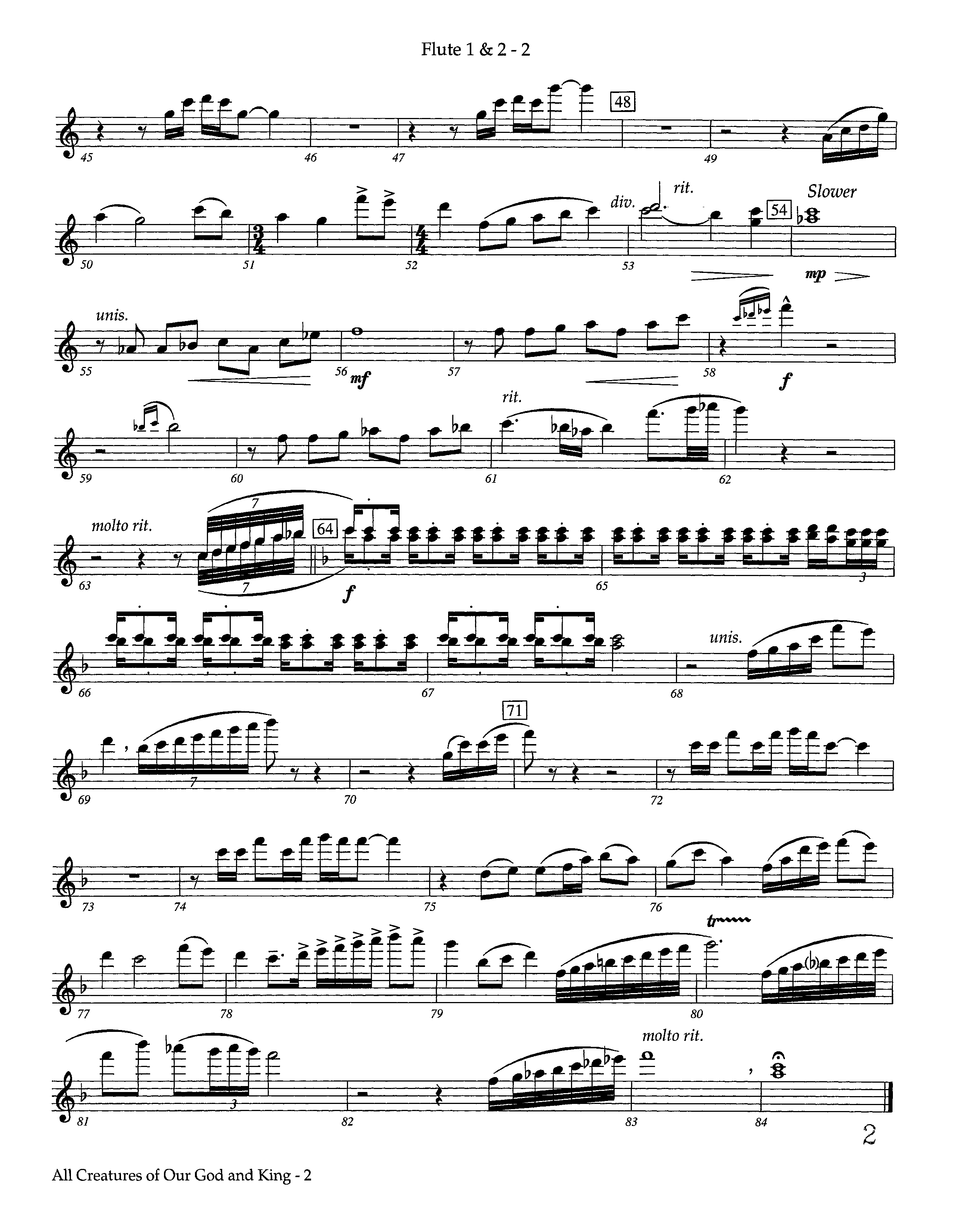 All Creatures Of Our God And King (Instrumental) Flute 1/2 (Lifeway Worship / Arr. Ed Dickinson)