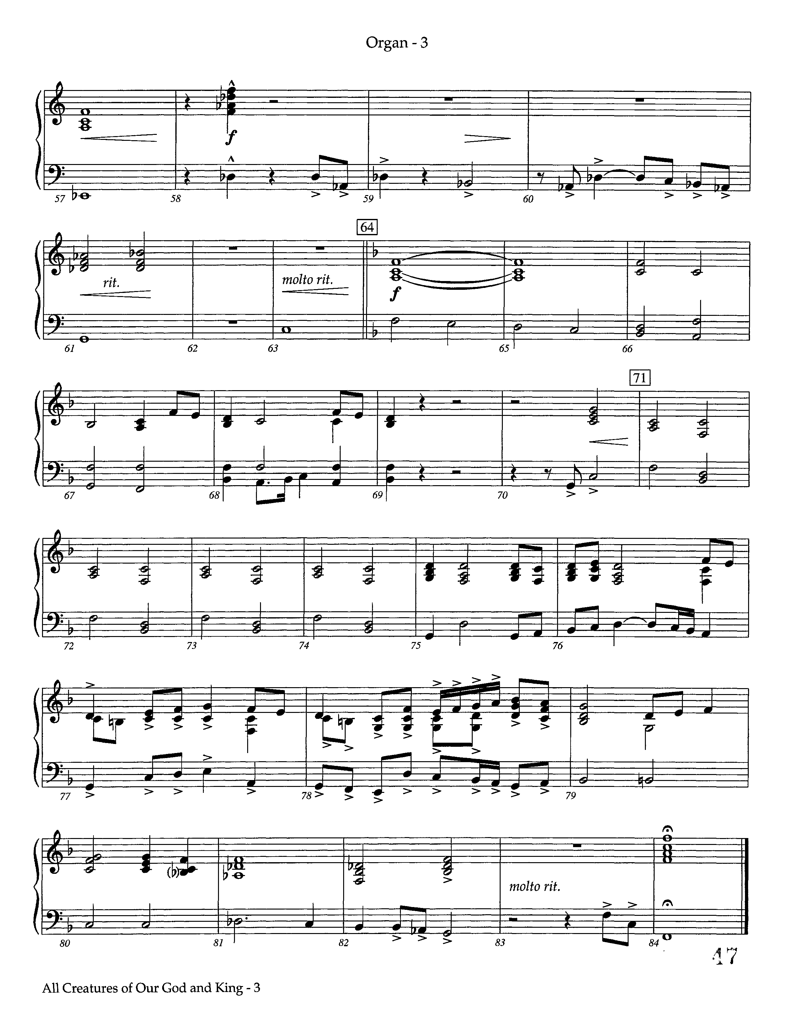 All Creatures Of Our God And King (Instrumental) Organ (Lifeway Worship / Arr. Ed Dickinson)