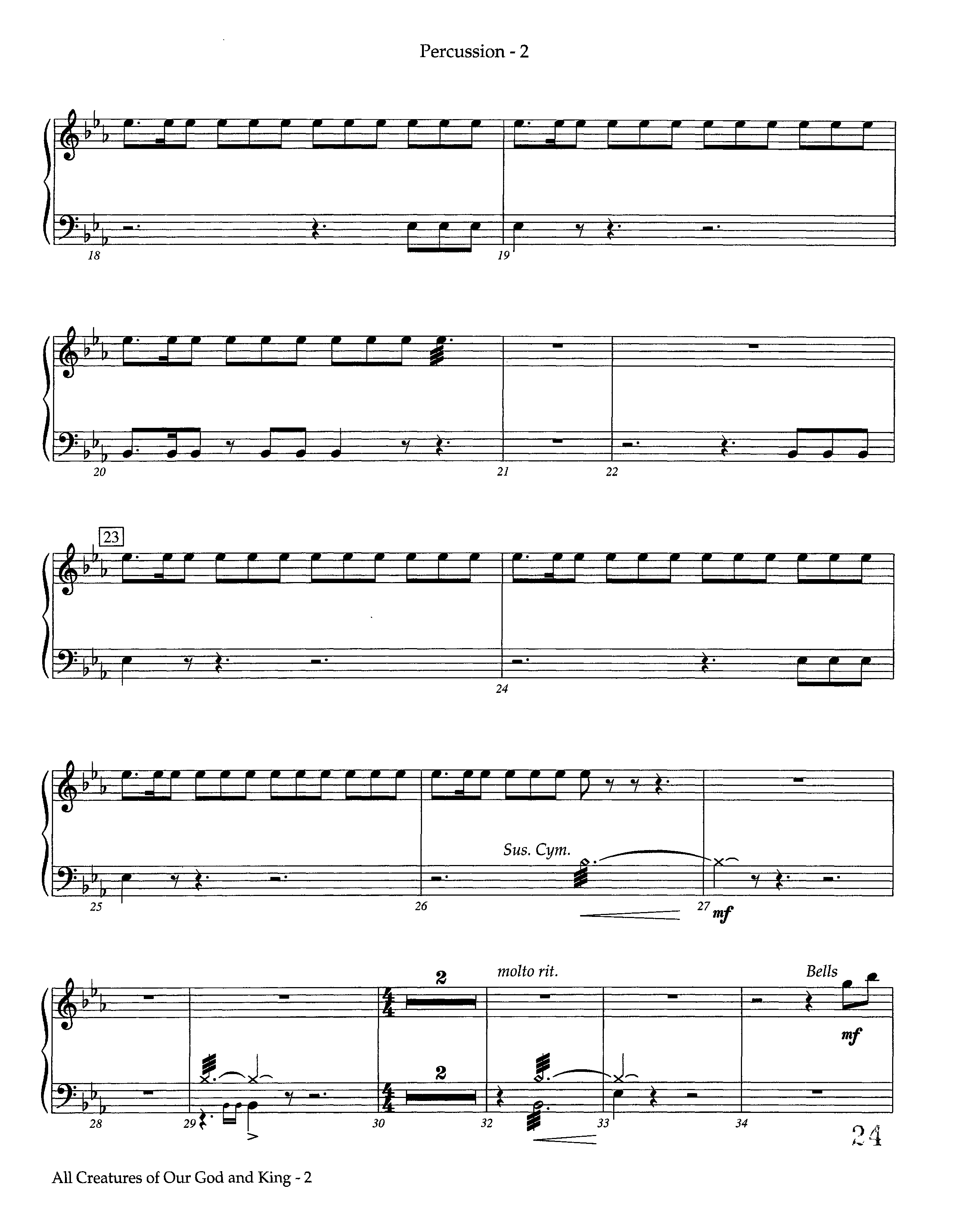 All Creatures Of Our God And King (Instrumental) Percussion (Lifeway Worship / Arr. Ed Dickinson)