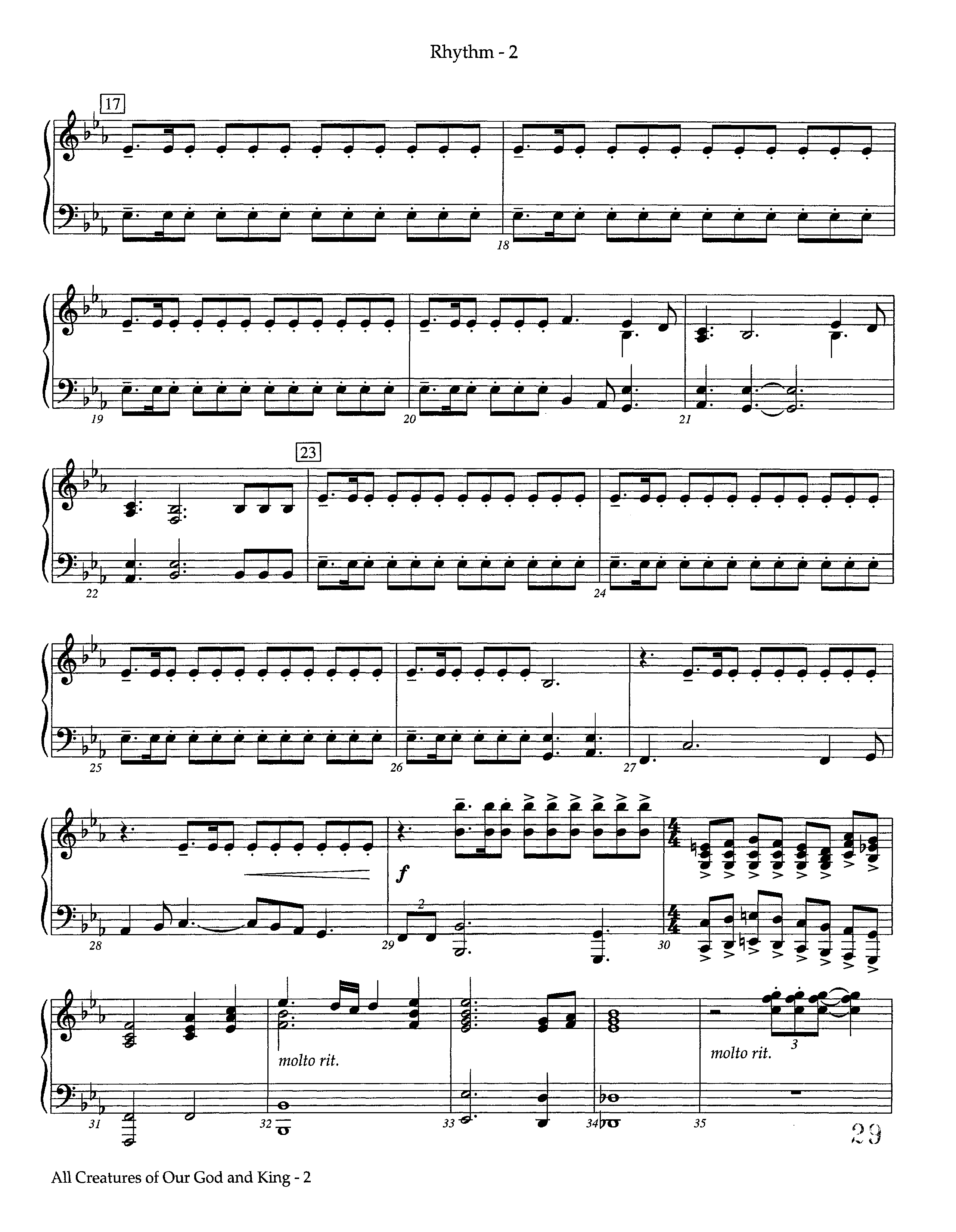 All Creatures Of Our God And King (Instrumental) Piano/Rhythm (Lifeway Worship / Arr. Ed Dickinson)