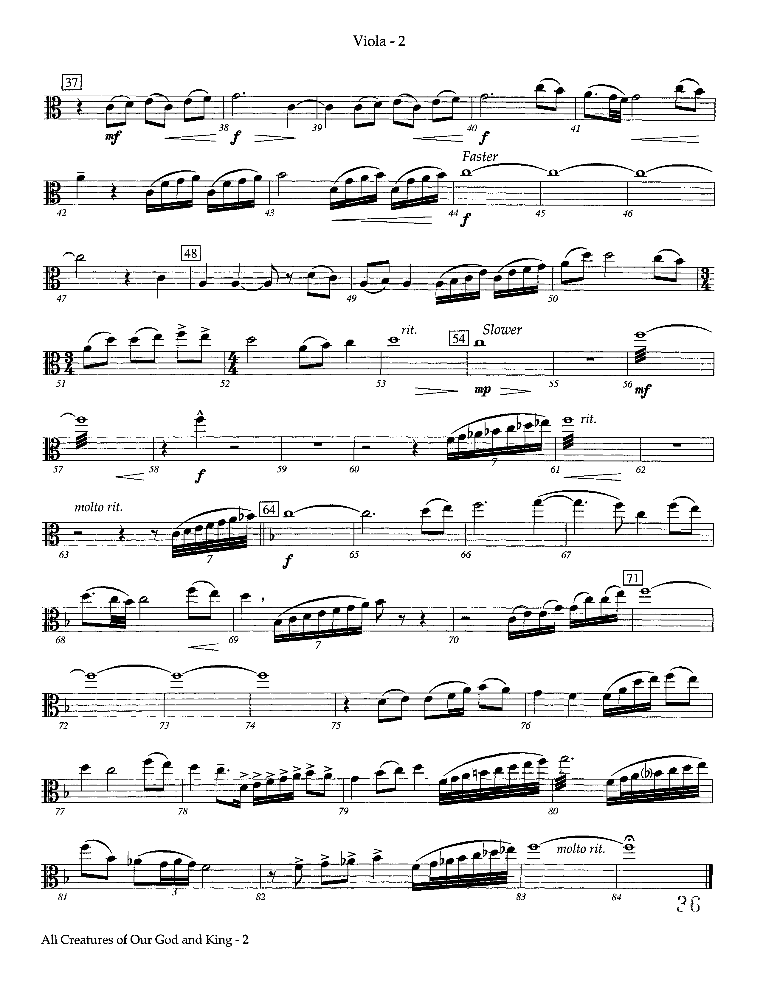 All Creatures Of Our God And King (Instrumental) Viola (Lifeway Worship / Arr. Ed Dickinson)