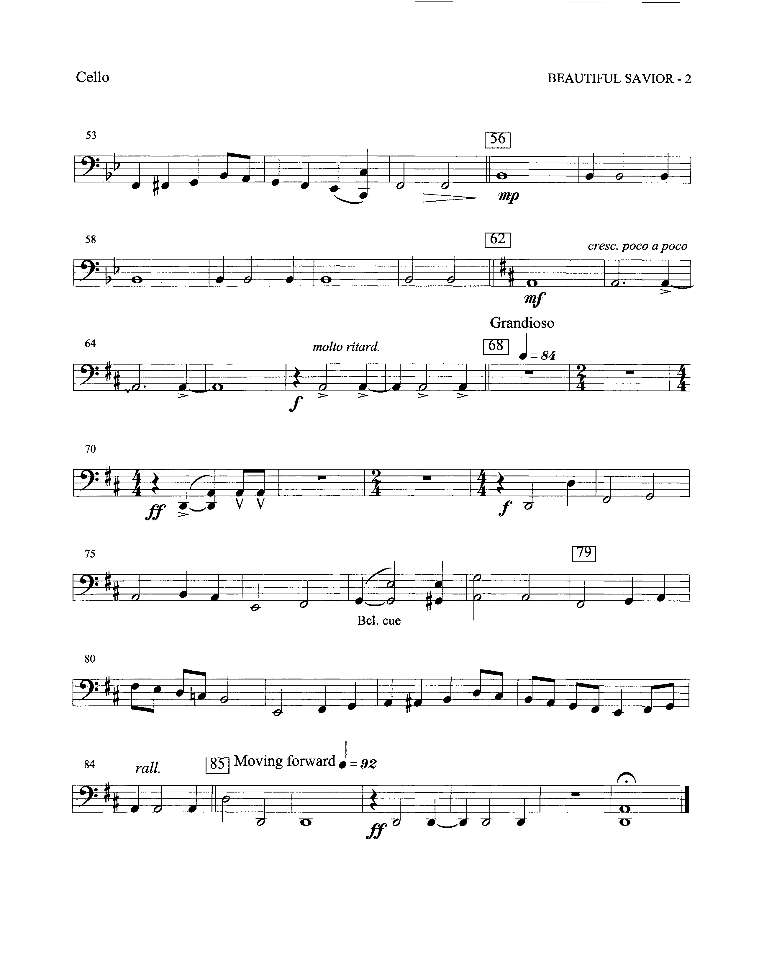 Beautiful Savior (Instrumental) Cello (Lifeway Worship / Arr. David Winkler)