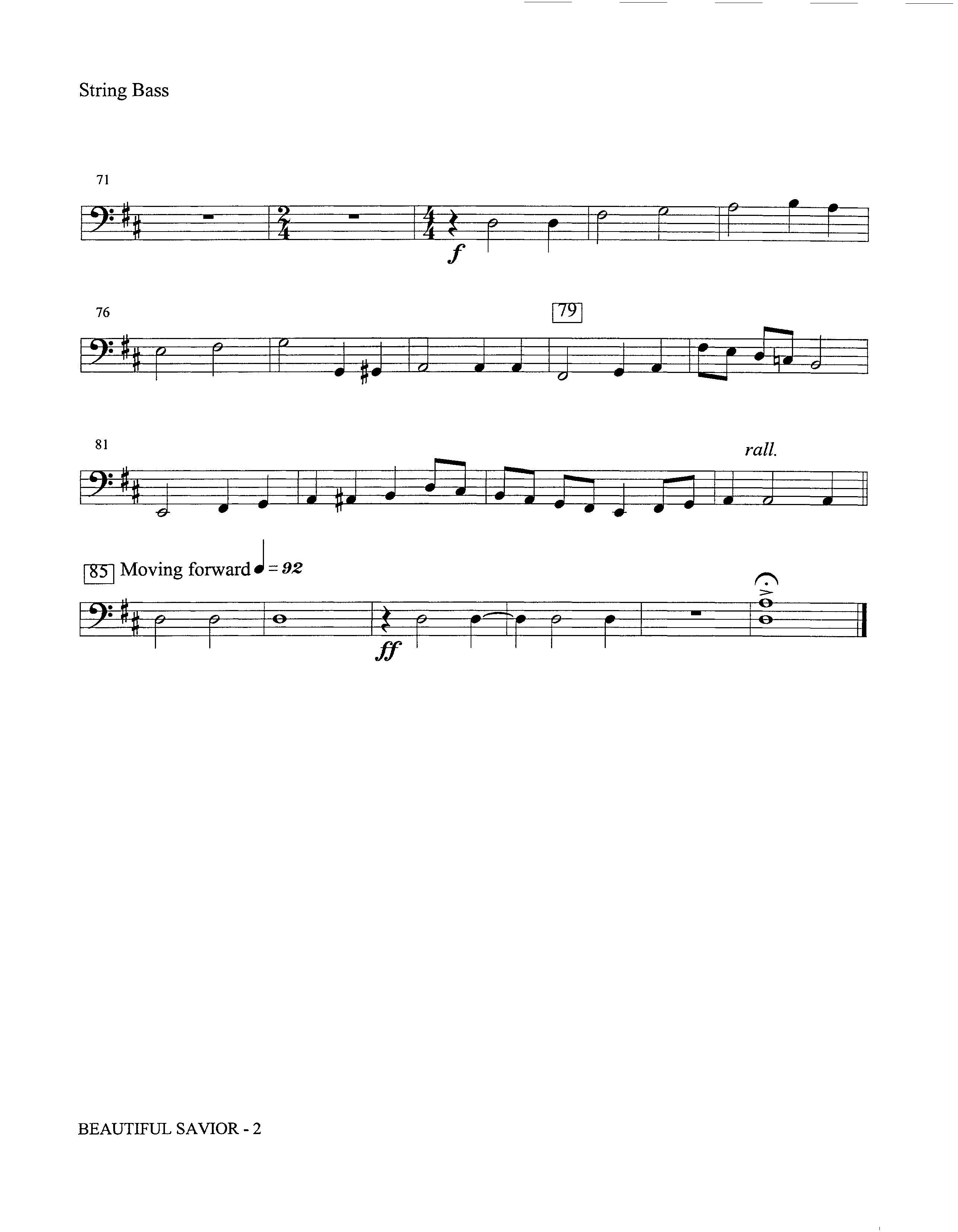 Beautiful Savior (Instrumental) Double Bass (Lifeway Worship / Arr. David Winkler)