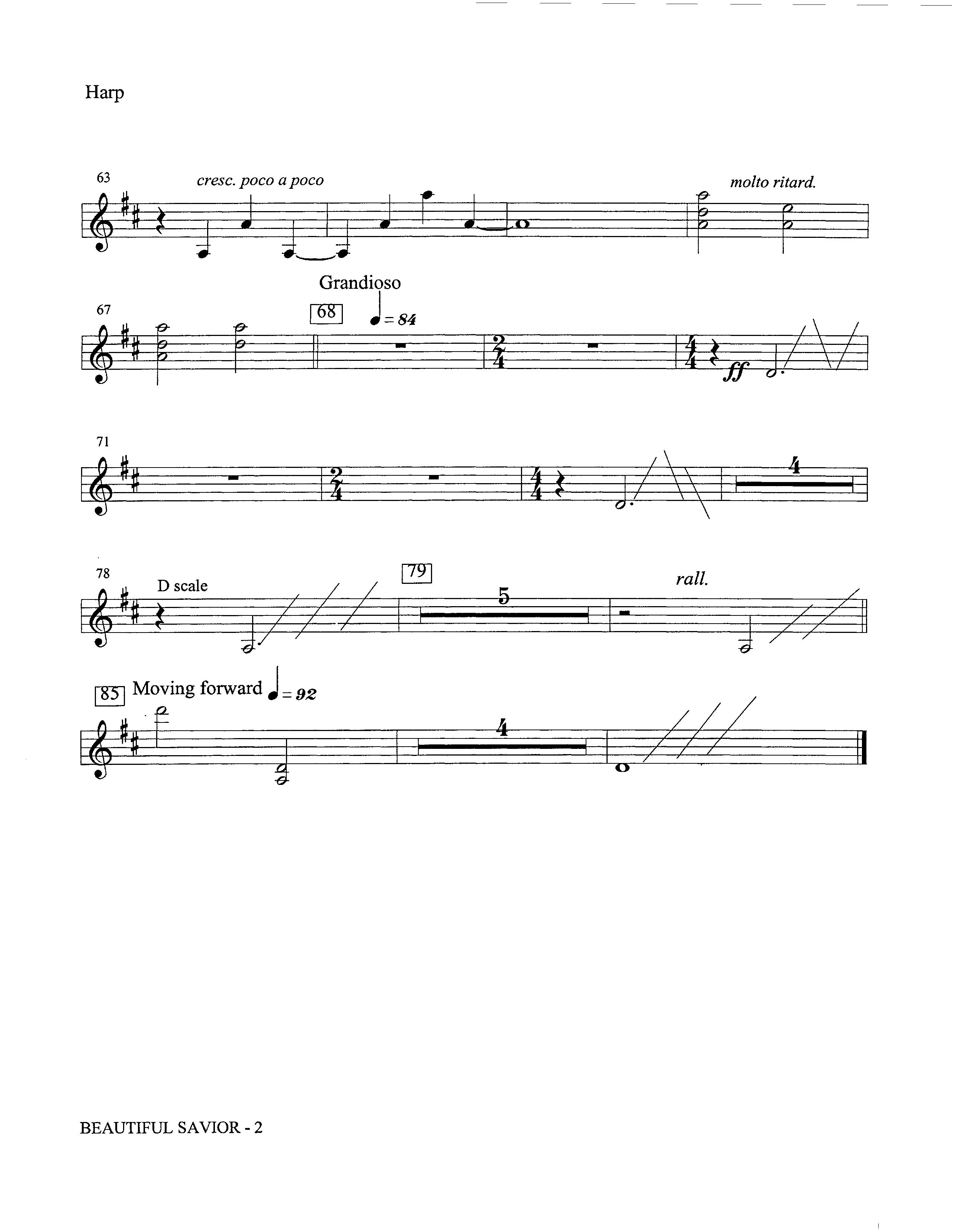 Beautiful Savior (Instrumental) Harp (Lifeway Worship / Arr. David Winkler)