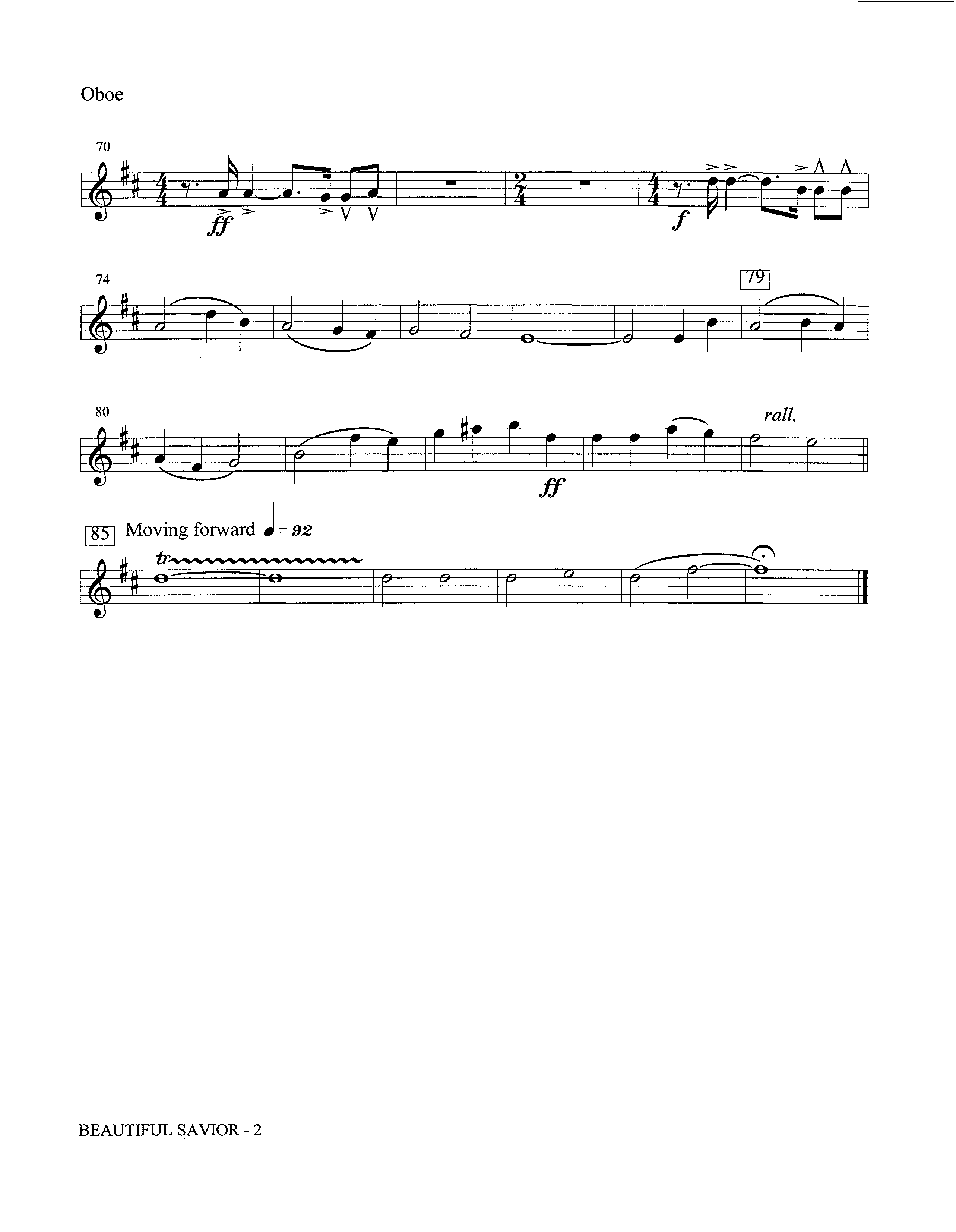 Beautiful Savior (Instrumental) Oboe (Lifeway Worship / Arr. David Winkler)