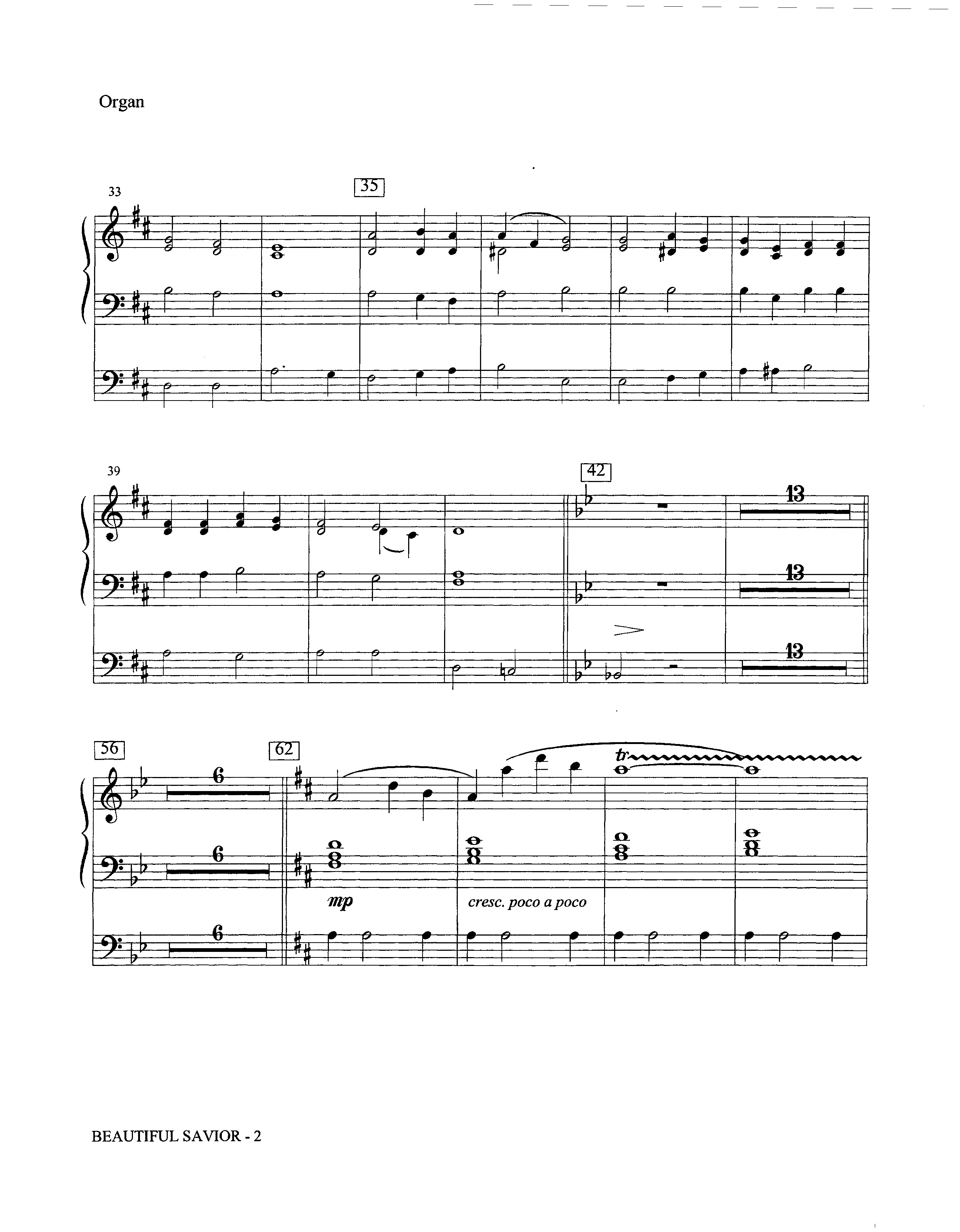 Beautiful Savior (Instrumental) Organ (Lifeway Worship / Arr. David Winkler)