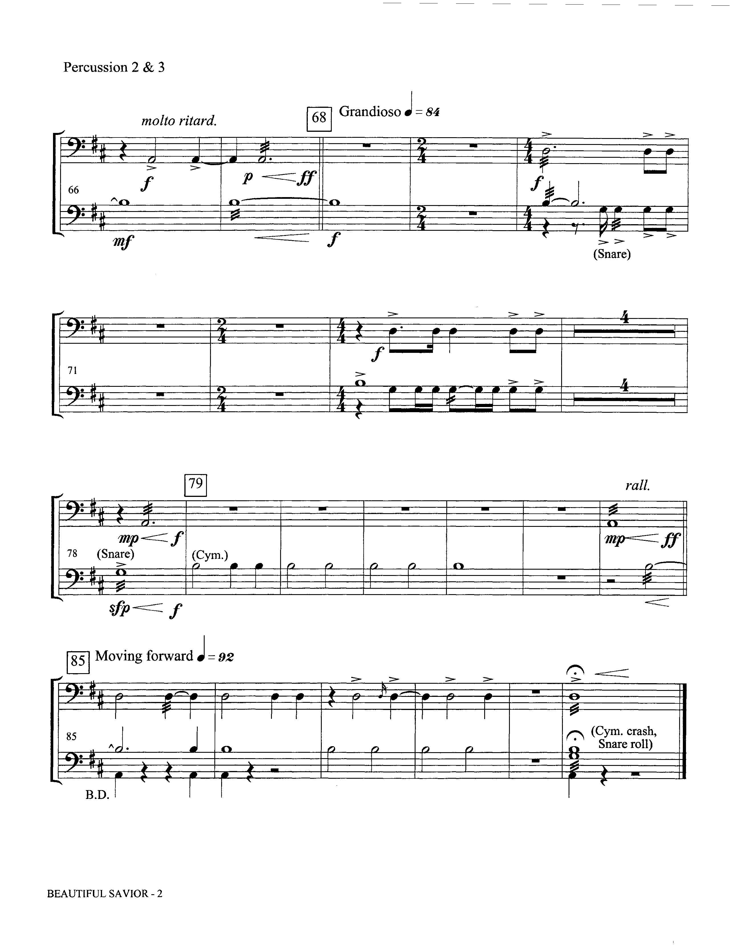 Beautiful Savior (Instrumental) Percussion (Lifeway Worship / Arr. David Winkler)