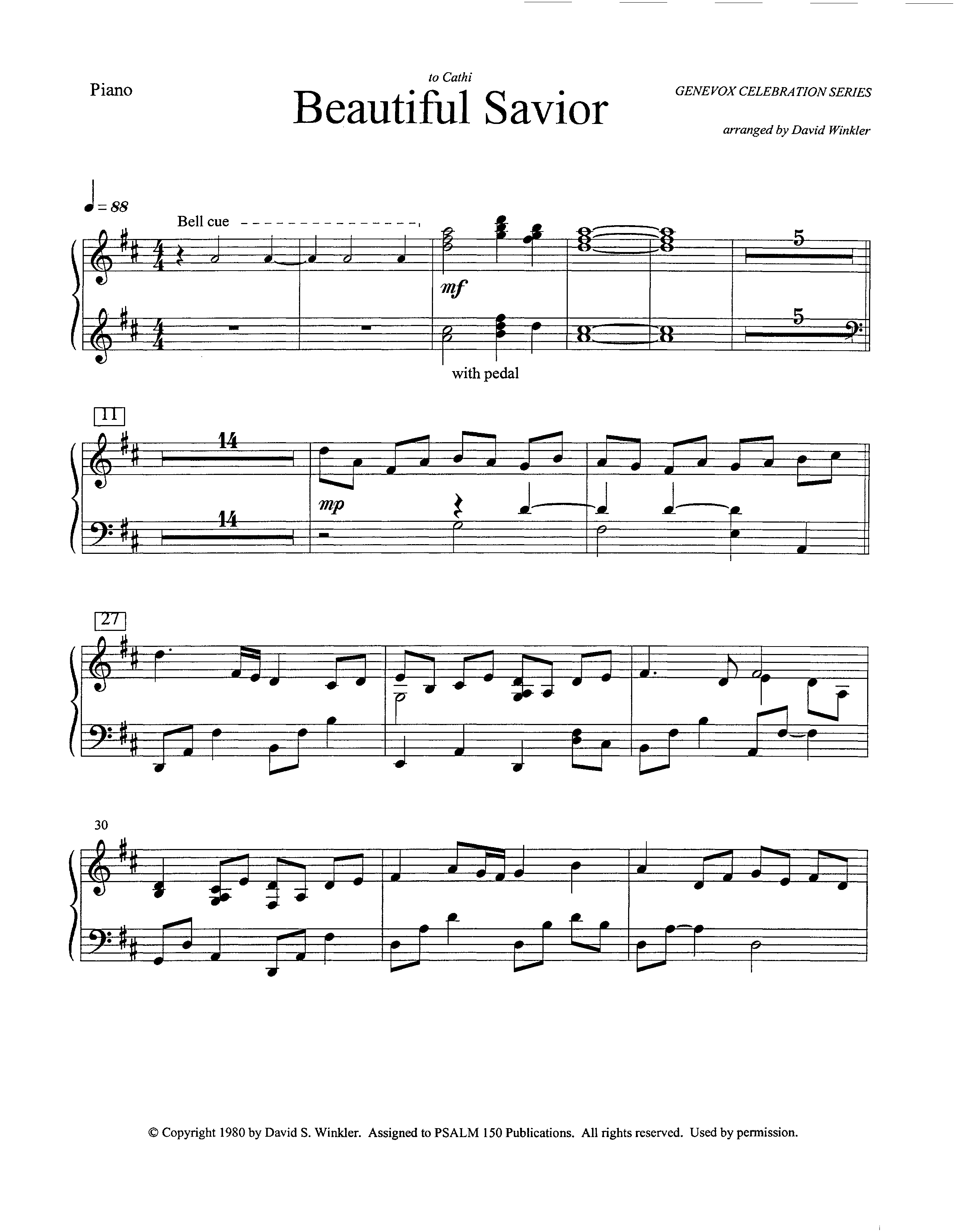 Beautiful Savior (Instrumental) Piano Sheet (Lifeway Worship / Arr. David Winkler)