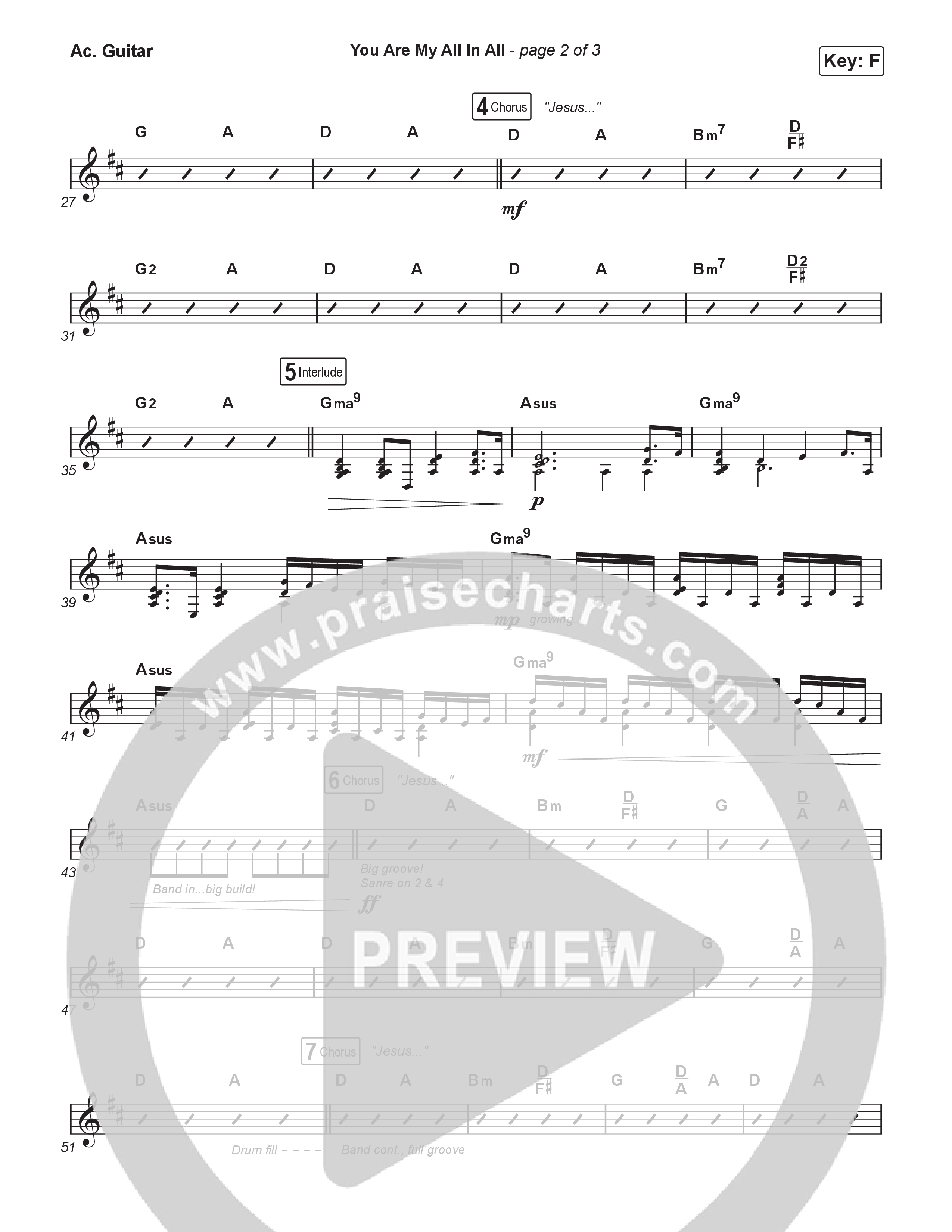 You Are My All In All (Choral/SATB) Acoustic Guitar (Travis Cottrell / Brooke Voland / Arr. Tommee Profitt / Orch. Mason Brown)