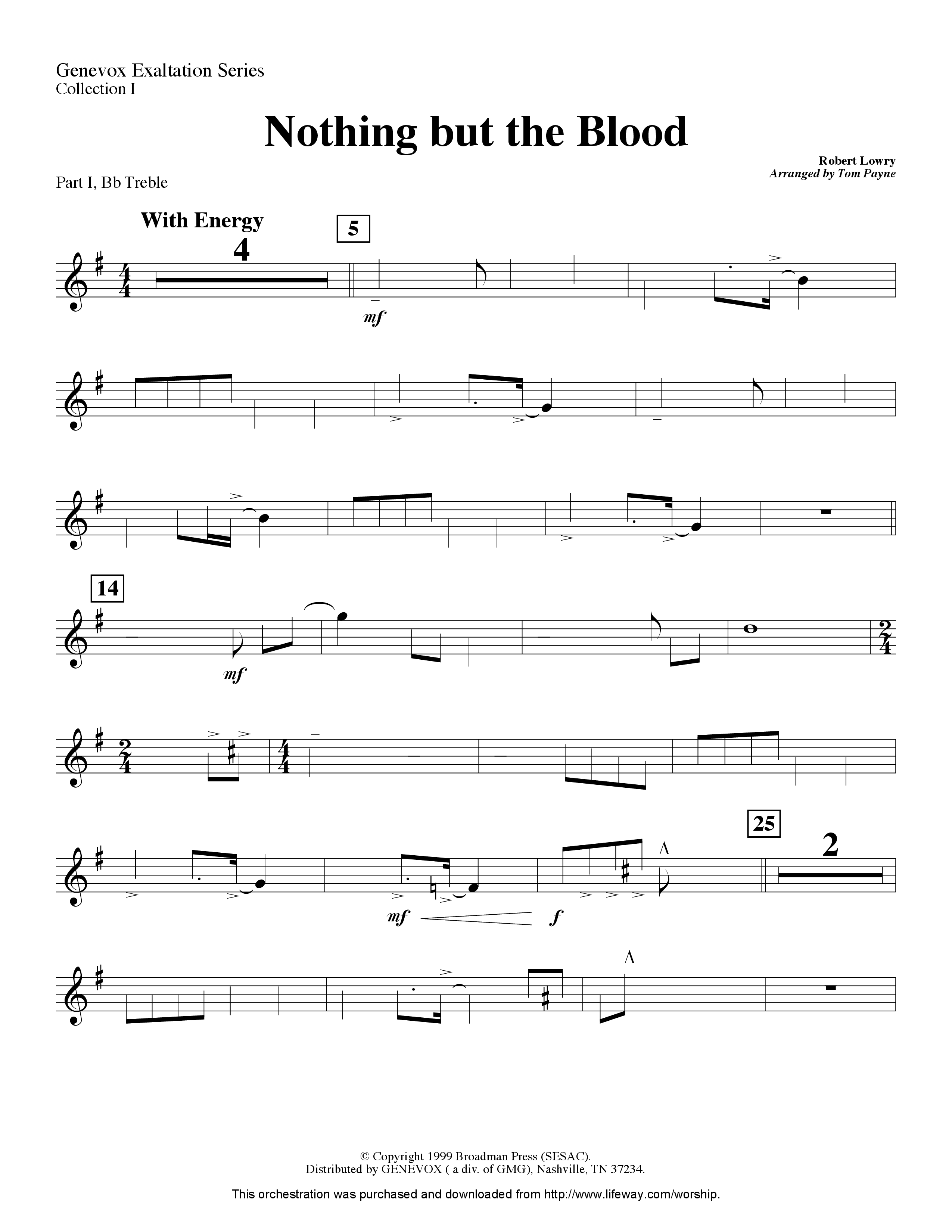 Nothing But The Blood (Instrumental) Part 1: Bb, C, Eb Treble (Lifeway Worship / Arr. Tom Payne)
