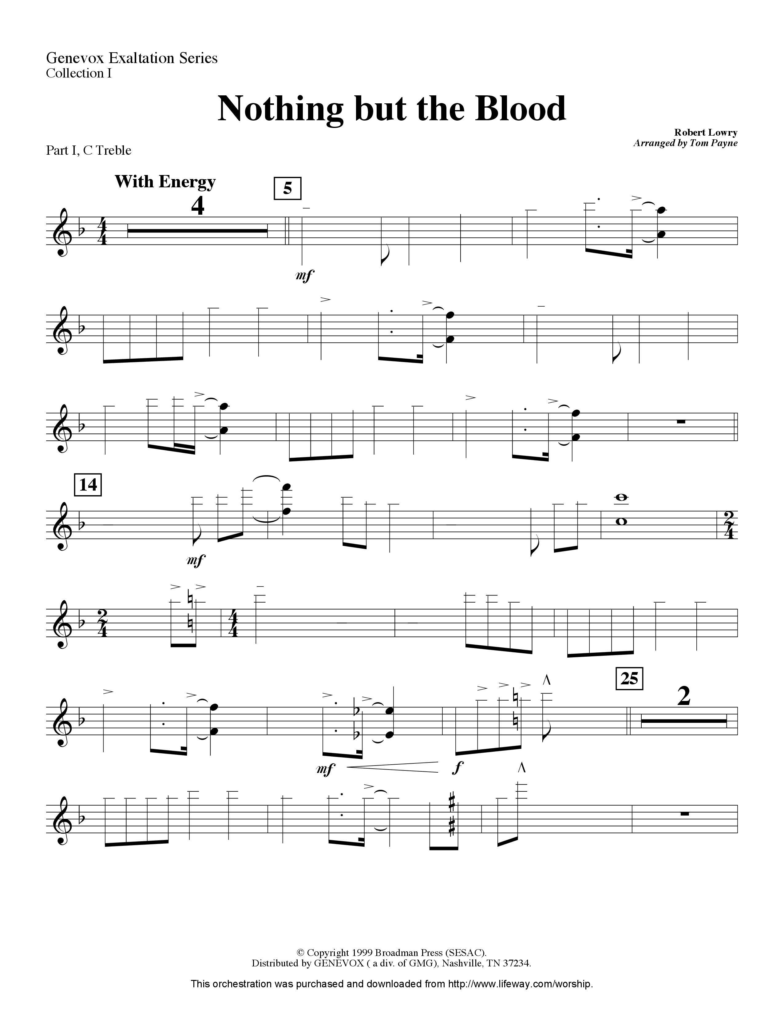 Nothing But The Blood (Instrumental) Part 1: Bb, C, Eb Treble (Lifeway Worship / Arr. Tom Payne)