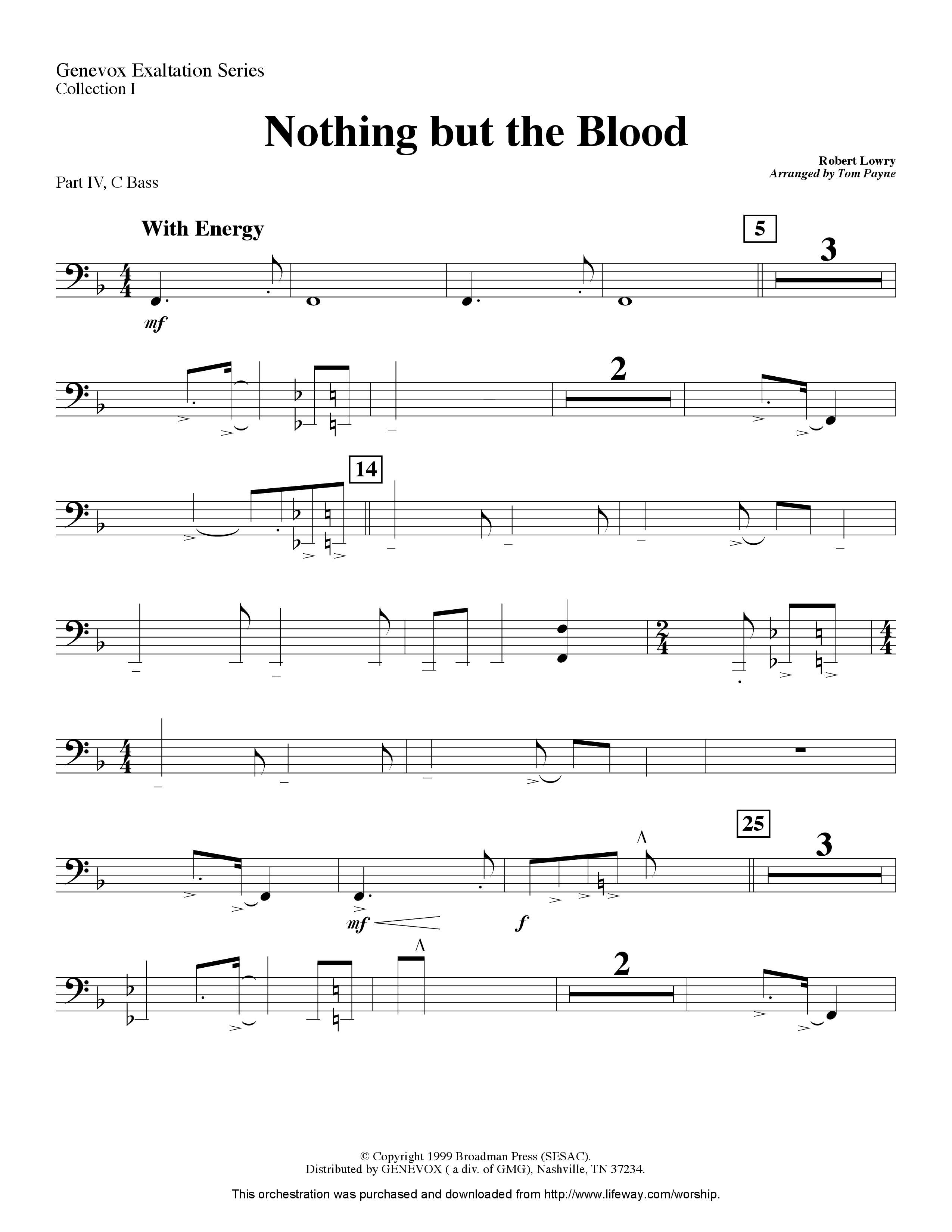 Nothing But The Blood (Instrumental) Part 4: Bb, Eb Treble, C Bass (Lifeway Worship / Arr. Tom Payne)