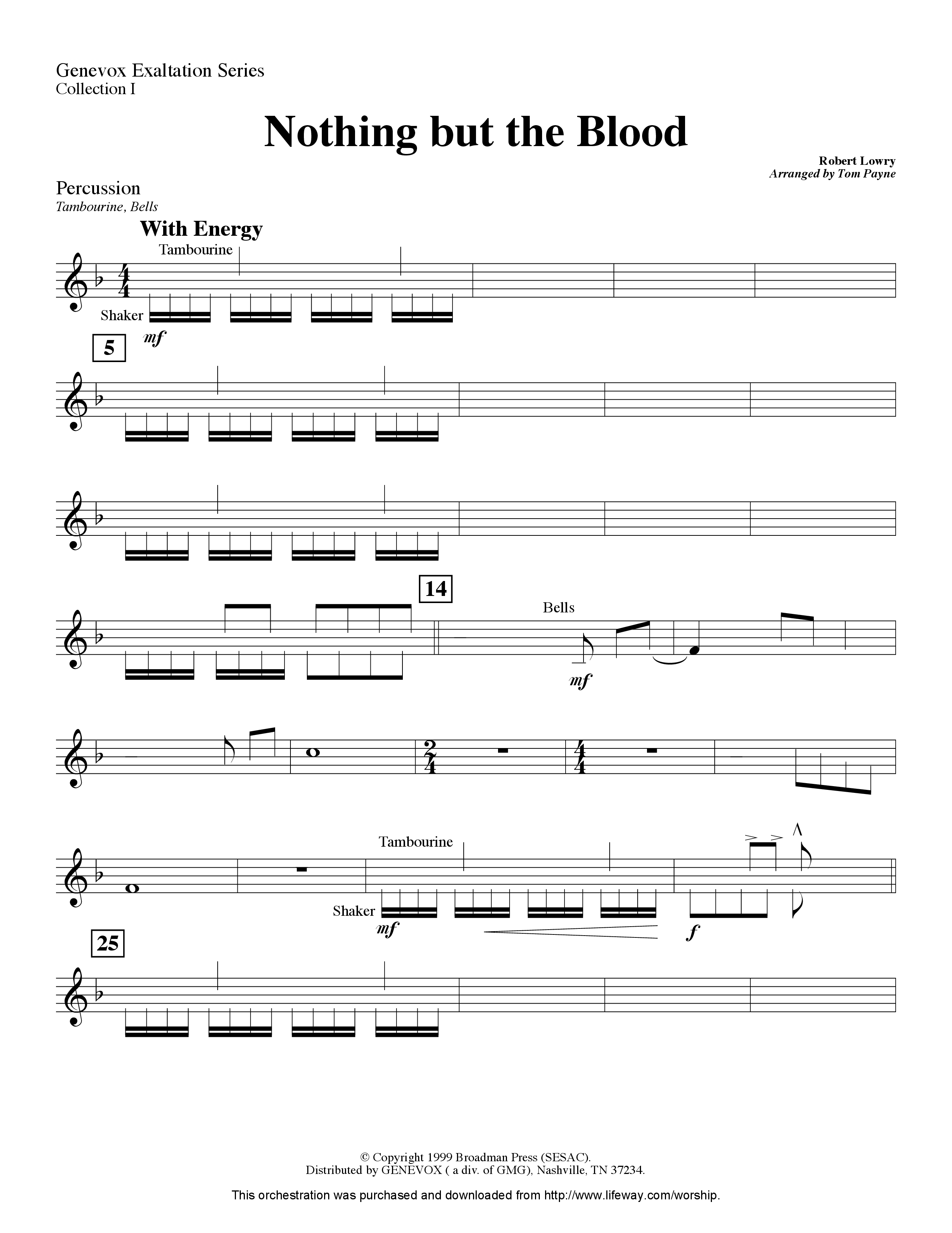 Nothing But The Blood (Instrumental) Percussion (Lifeway Worship / Arr. Tom Payne)
