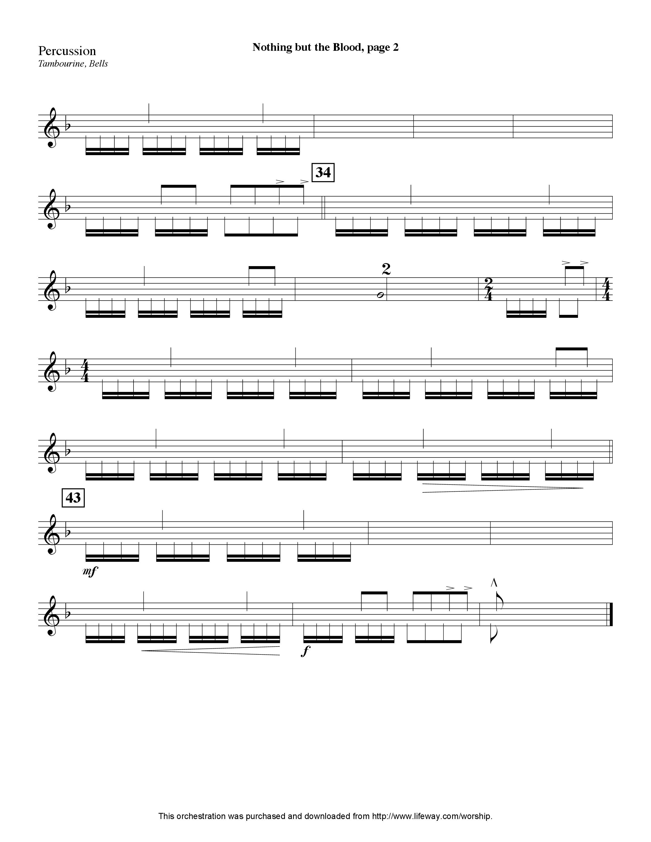 Nothing But The Blood (Instrumental) Percussion (Lifeway Worship / Arr. Tom Payne)