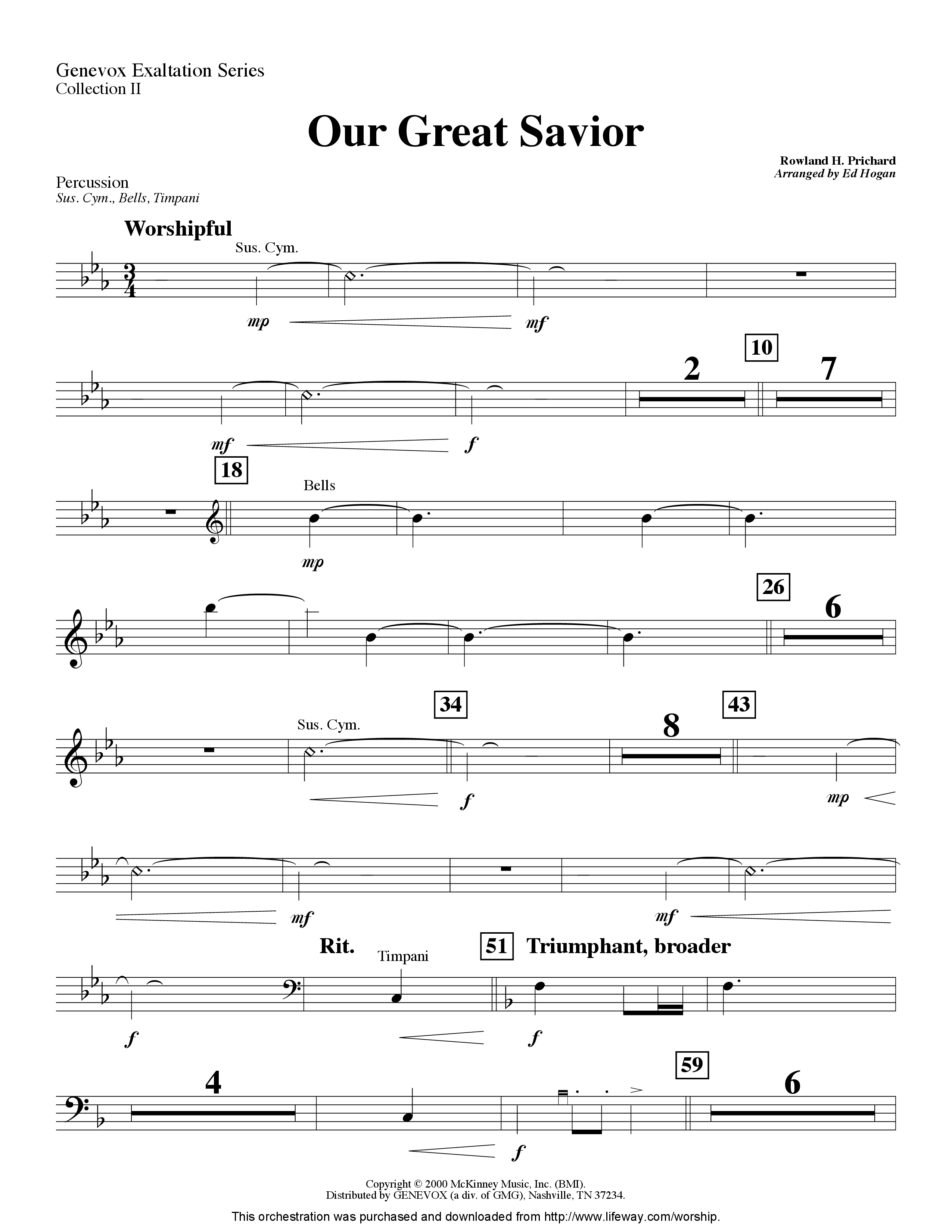 Our Great Savior (Instrumental) Percussion (Lifeway Worship / Arr. Ed Hogan)