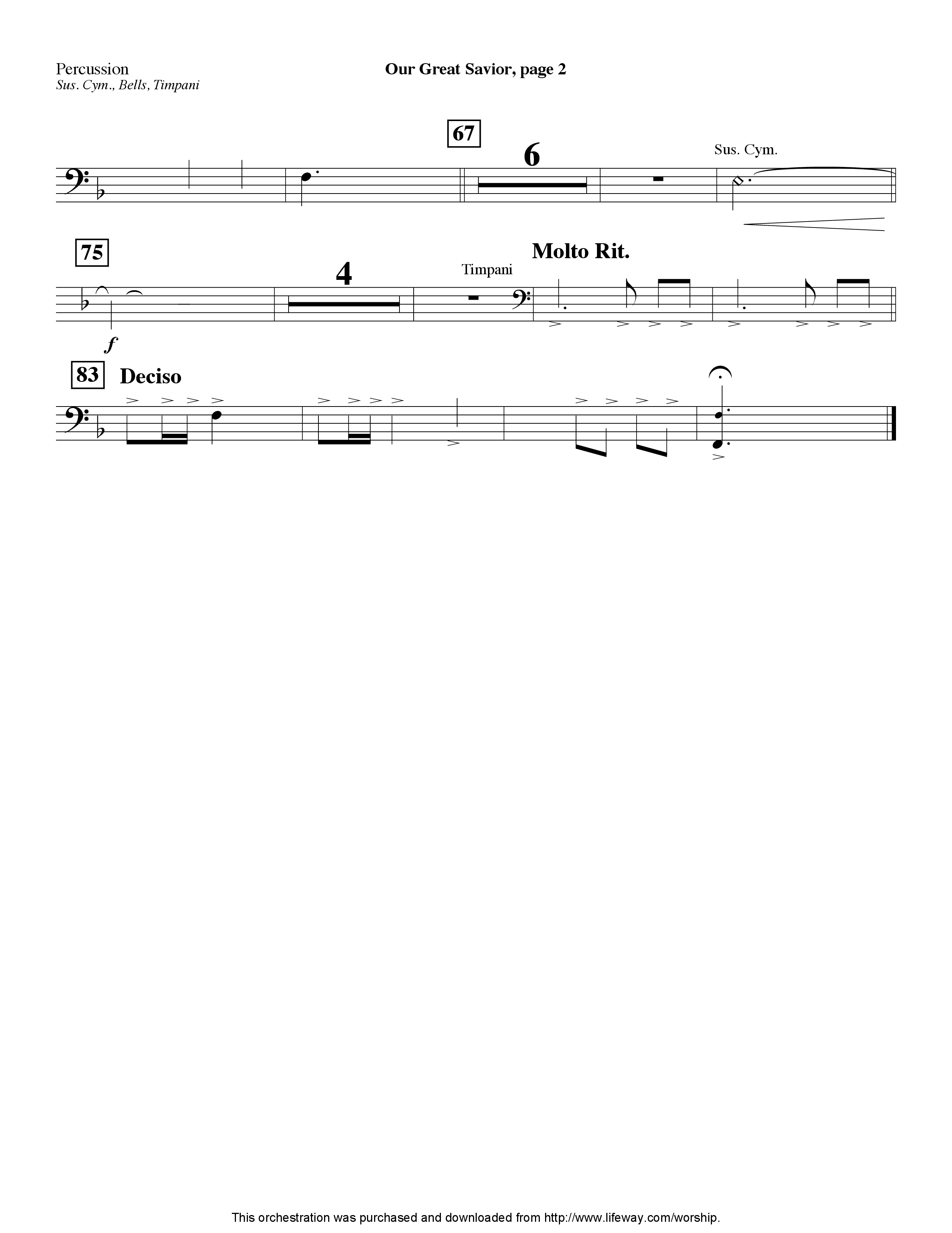 Our Great Savior (Instrumental) Percussion (Lifeway Worship / Arr. Ed Hogan)