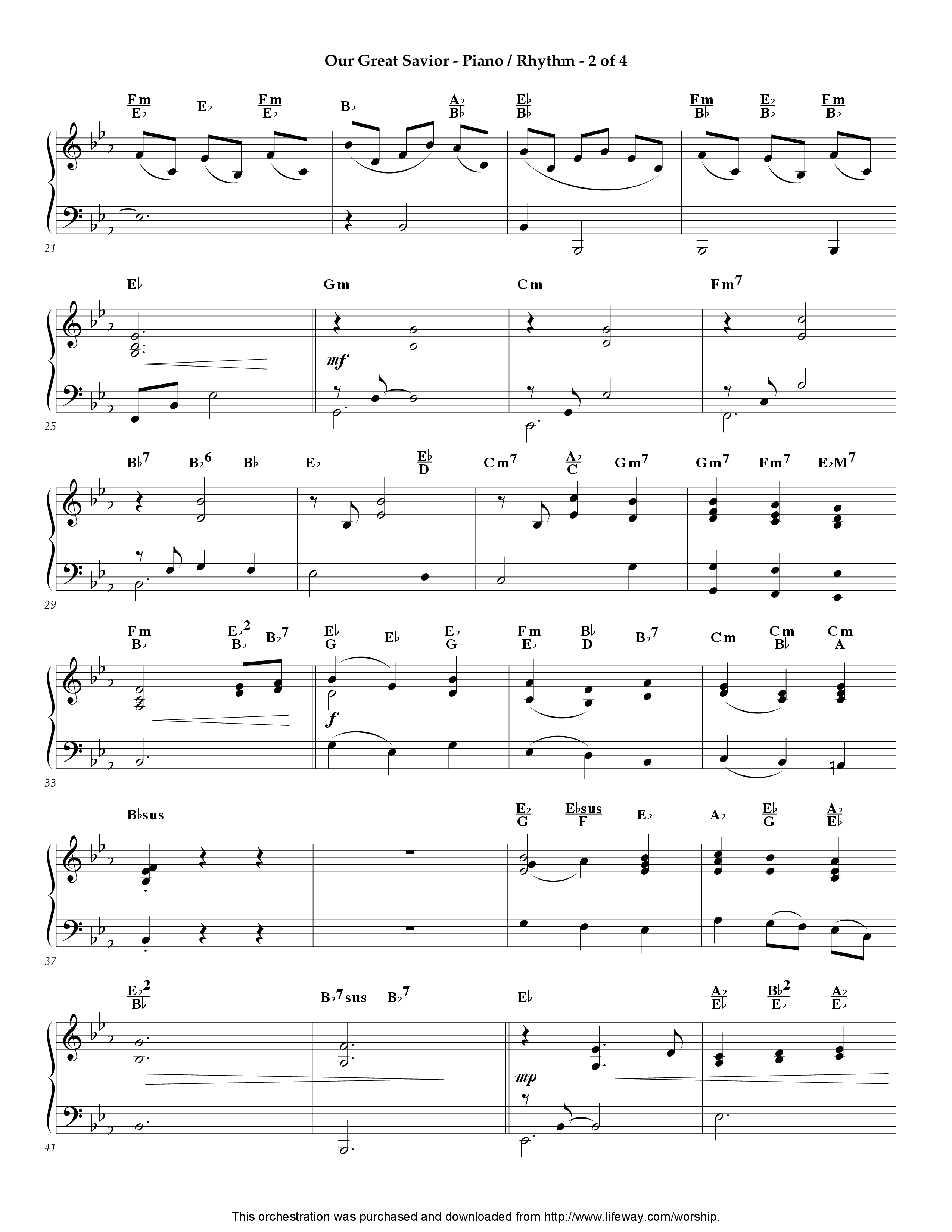 Our Great Savior (Instrumental) Piano Sheet (Lifeway Worship / Arr. Ed Hogan)