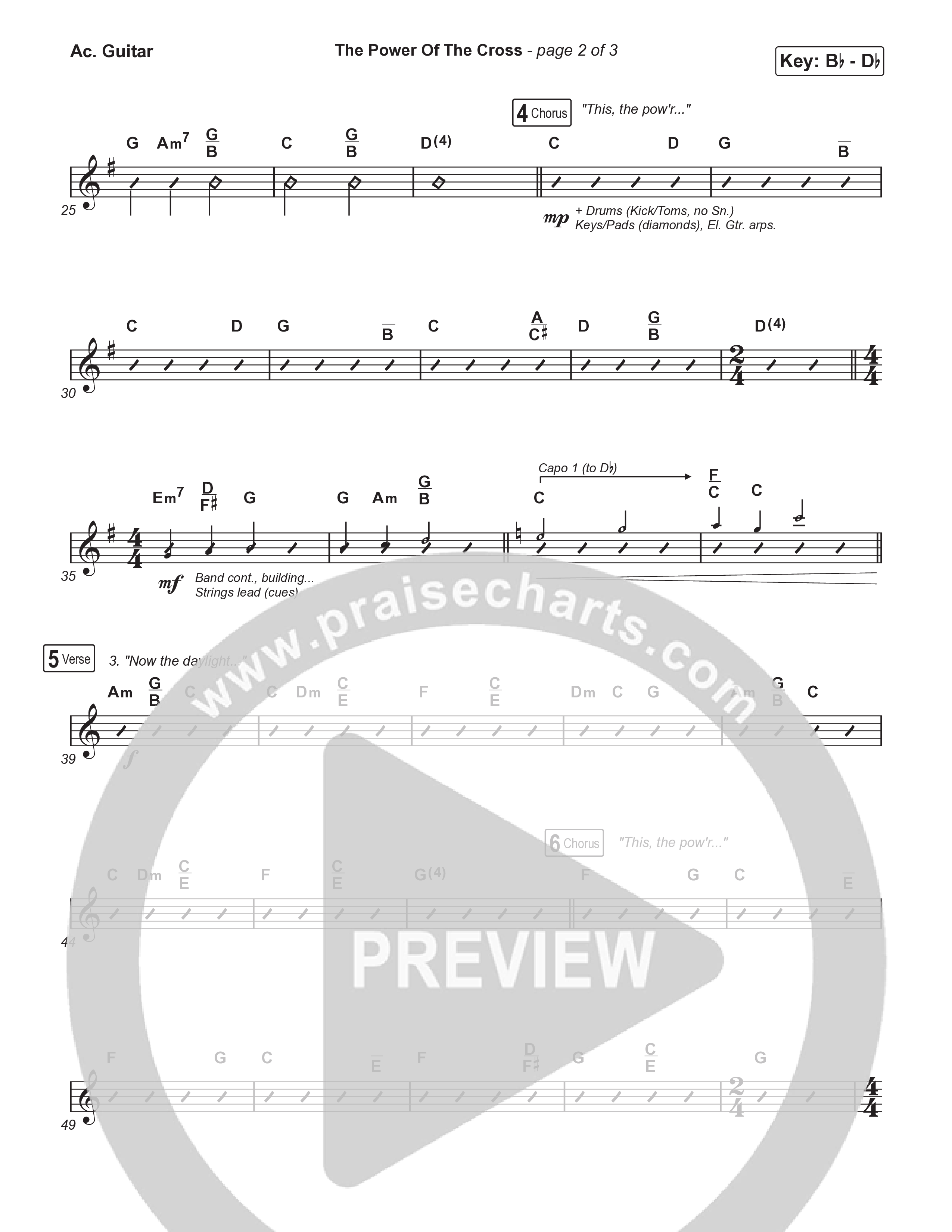 The Power Of The Cross (Choral/SATB) Acoustic Guitar (Travis Cottrell / Arr. Mason Brown)