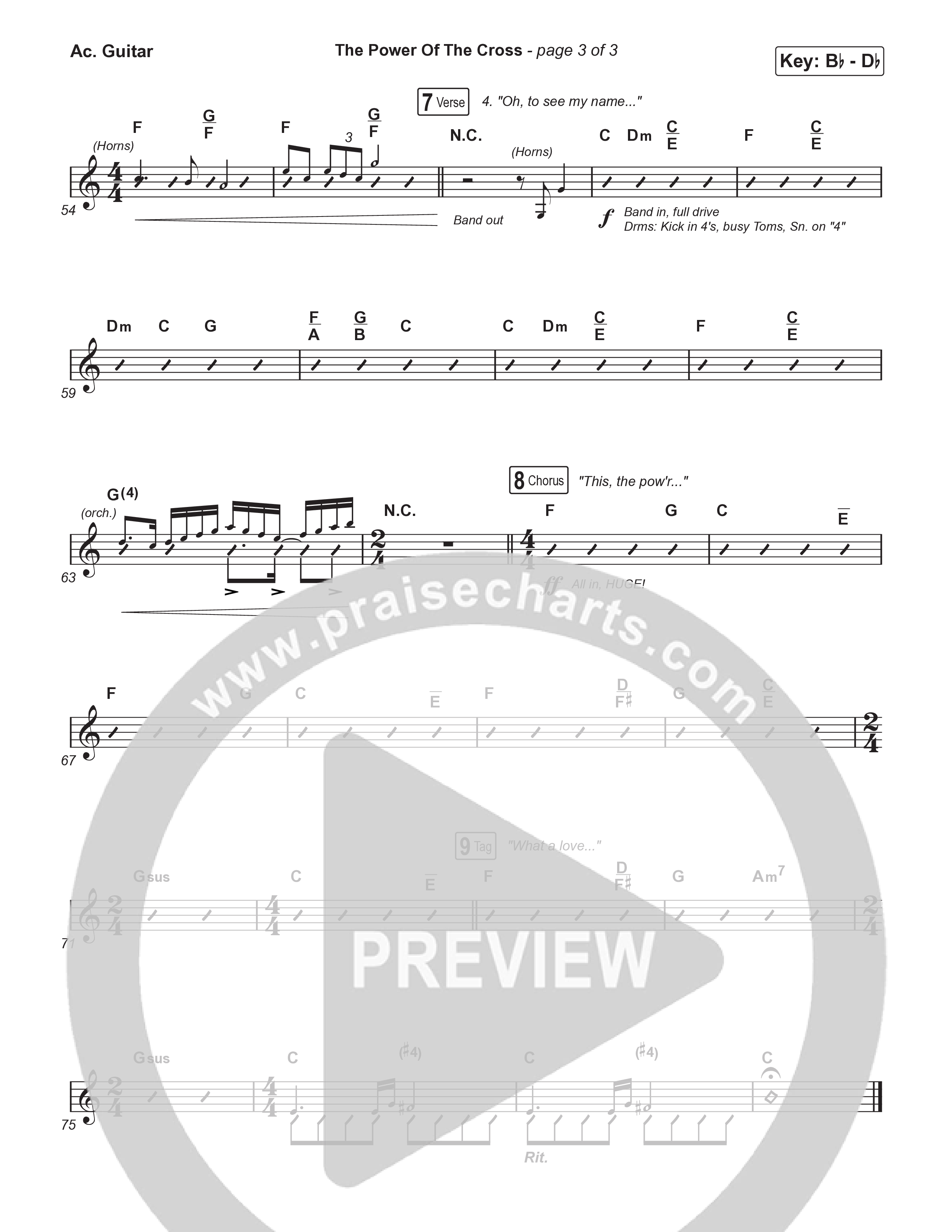 The Power Of The Cross (Choral/SATB) Acoustic Guitar (Travis Cottrell / Arr. Mason Brown)