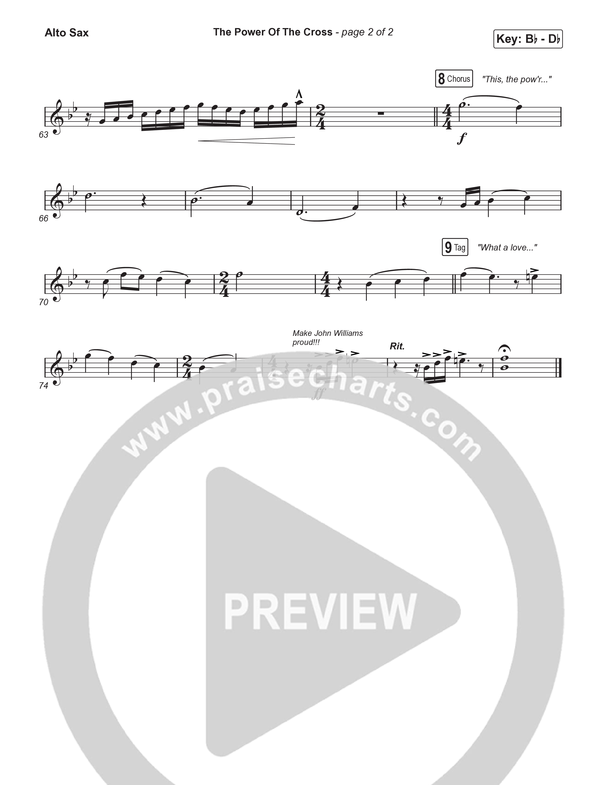 The Power Of The Cross (Choral/SATB) Alto Sax (Travis Cottrell / Arr. Mason Brown)