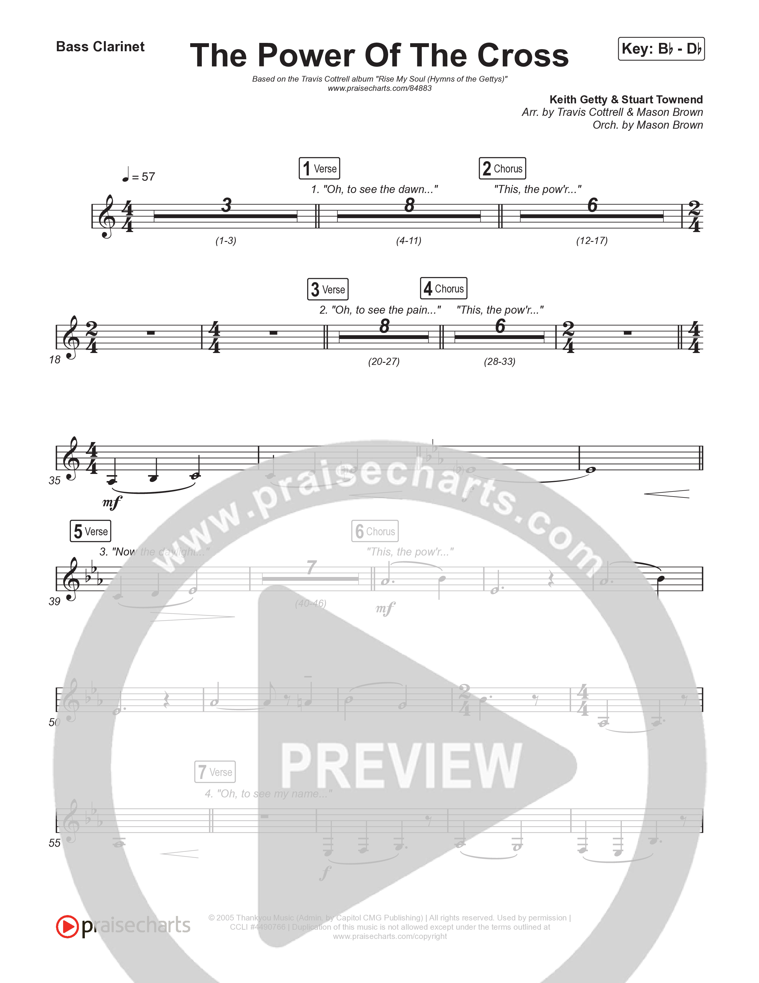 The Power Of The Cross (Choral/SATB) Clarinet 1,2 (Travis Cottrell / Arr. Mason Brown)