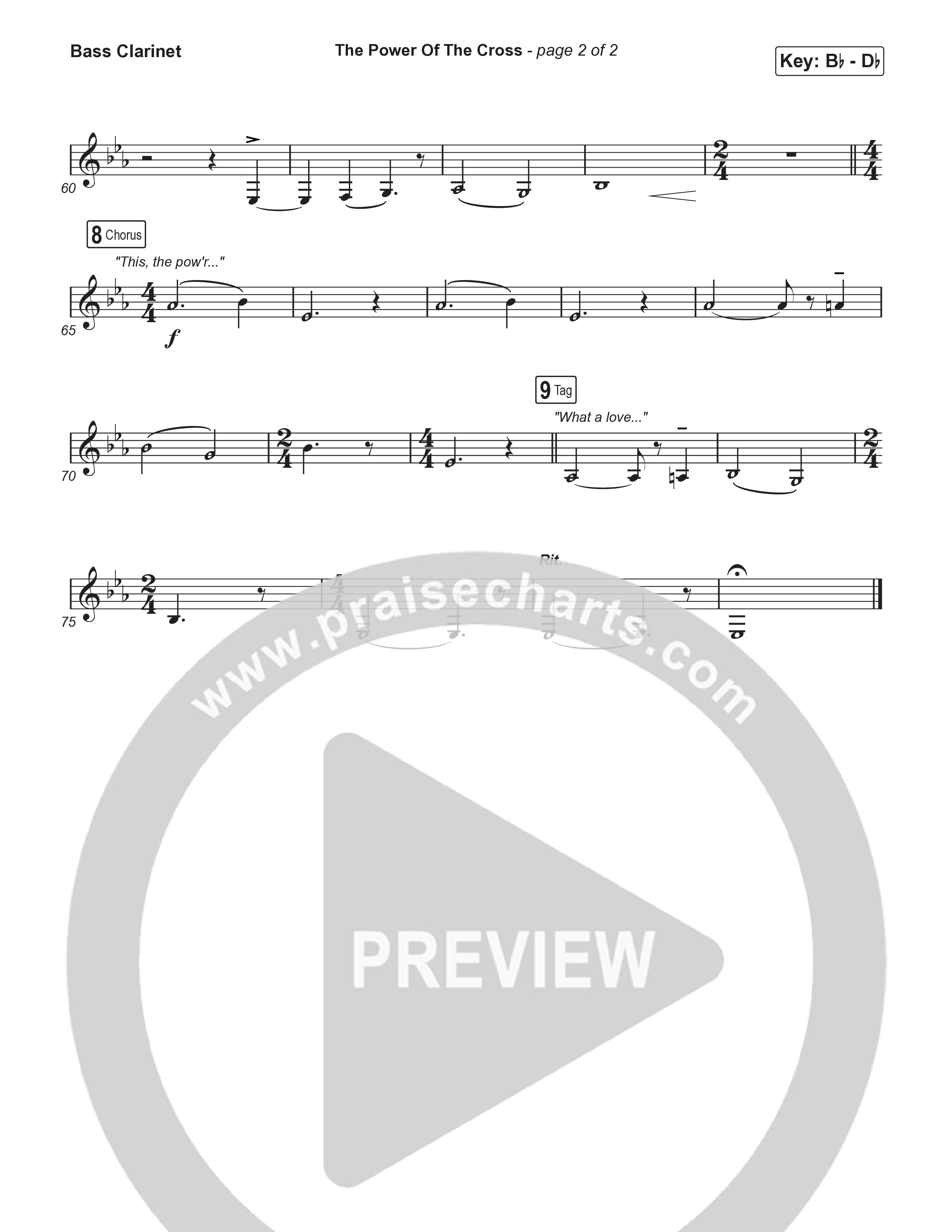 The Power Of The Cross (Choral/SATB) Bass Clarinet (Travis Cottrell / Arr. Mason Brown)