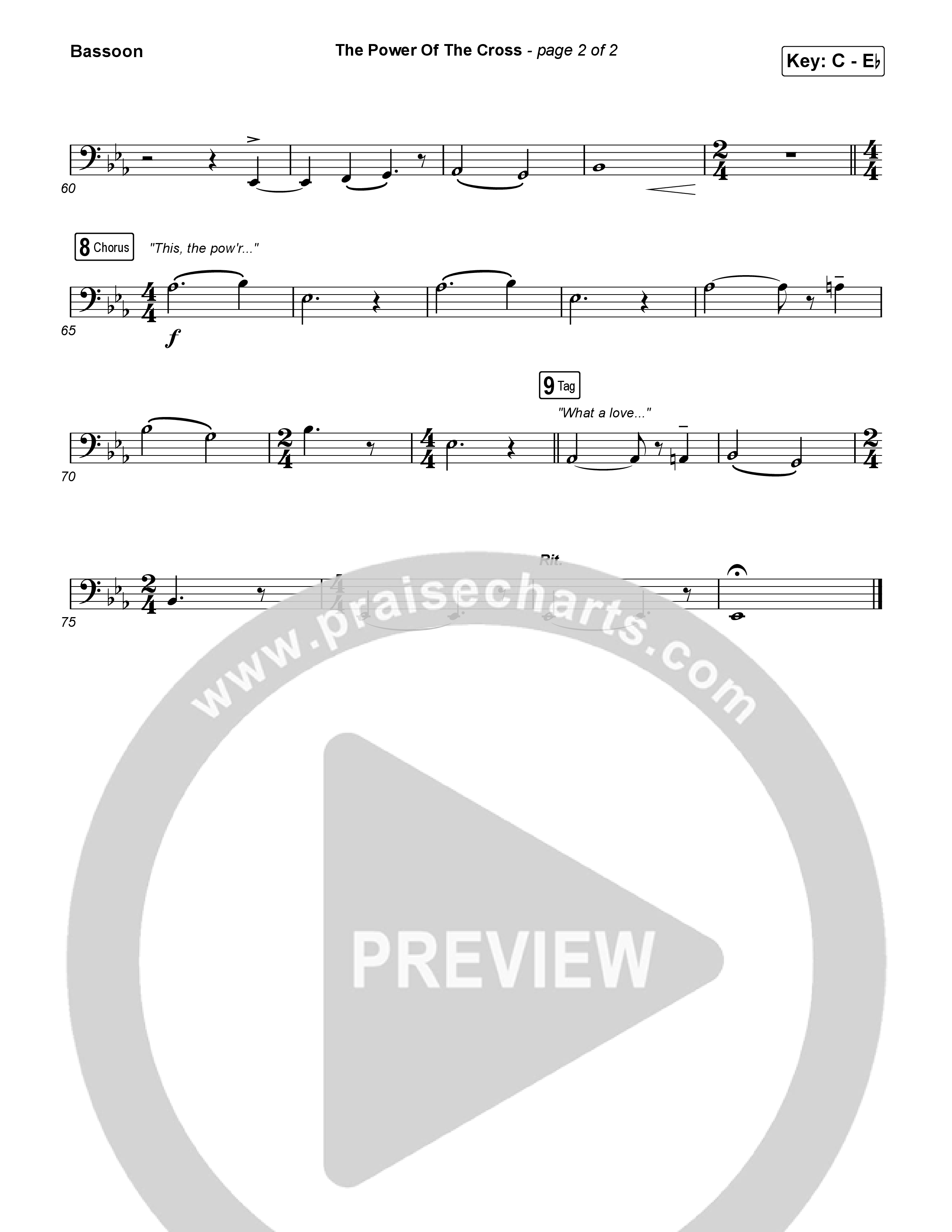 The Power Of The Cross (Choral/SATB) Bassoon (Travis Cottrell / Arr. Mason Brown)