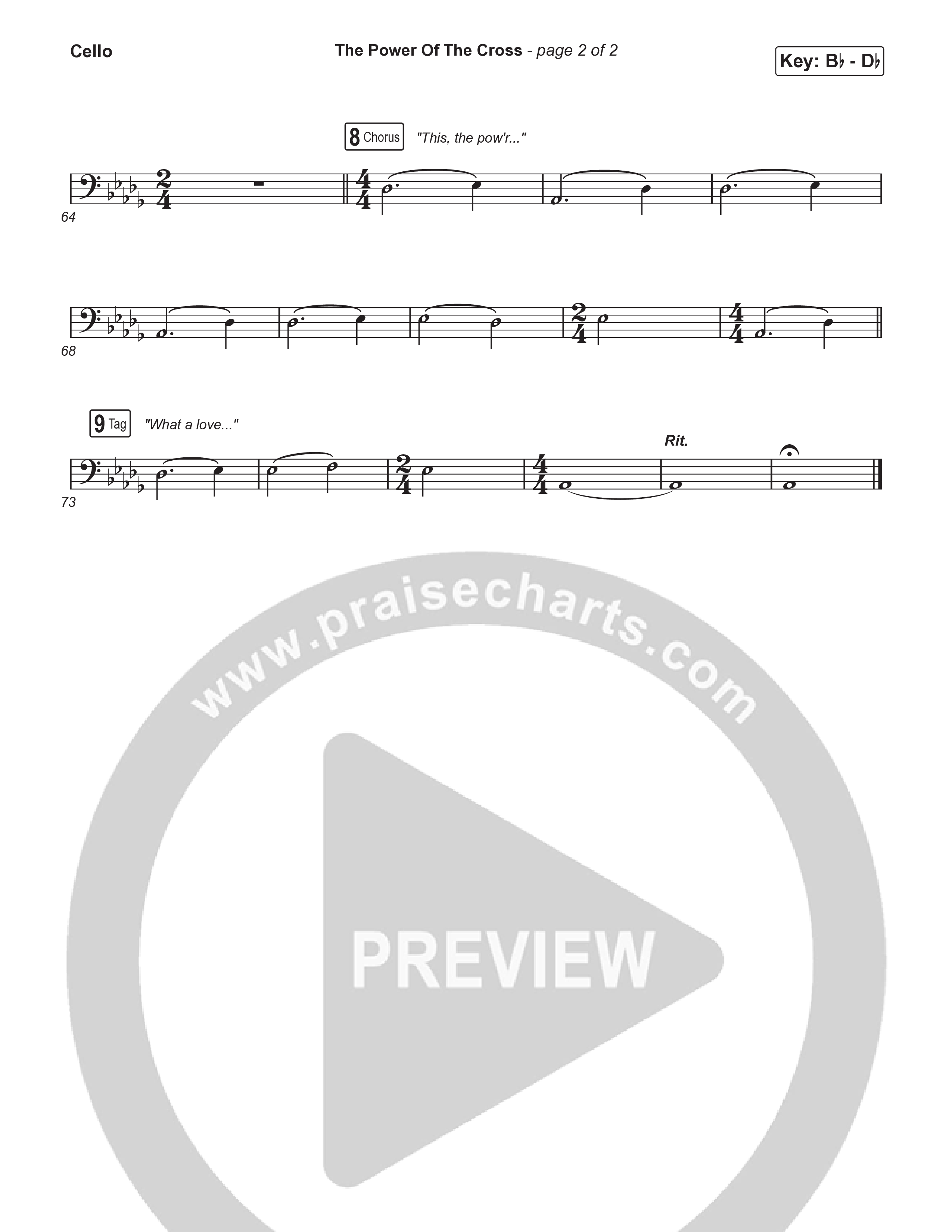 The Power Of The Cross (Choral/SATB) Cello (Travis Cottrell / Arr. Mason Brown)