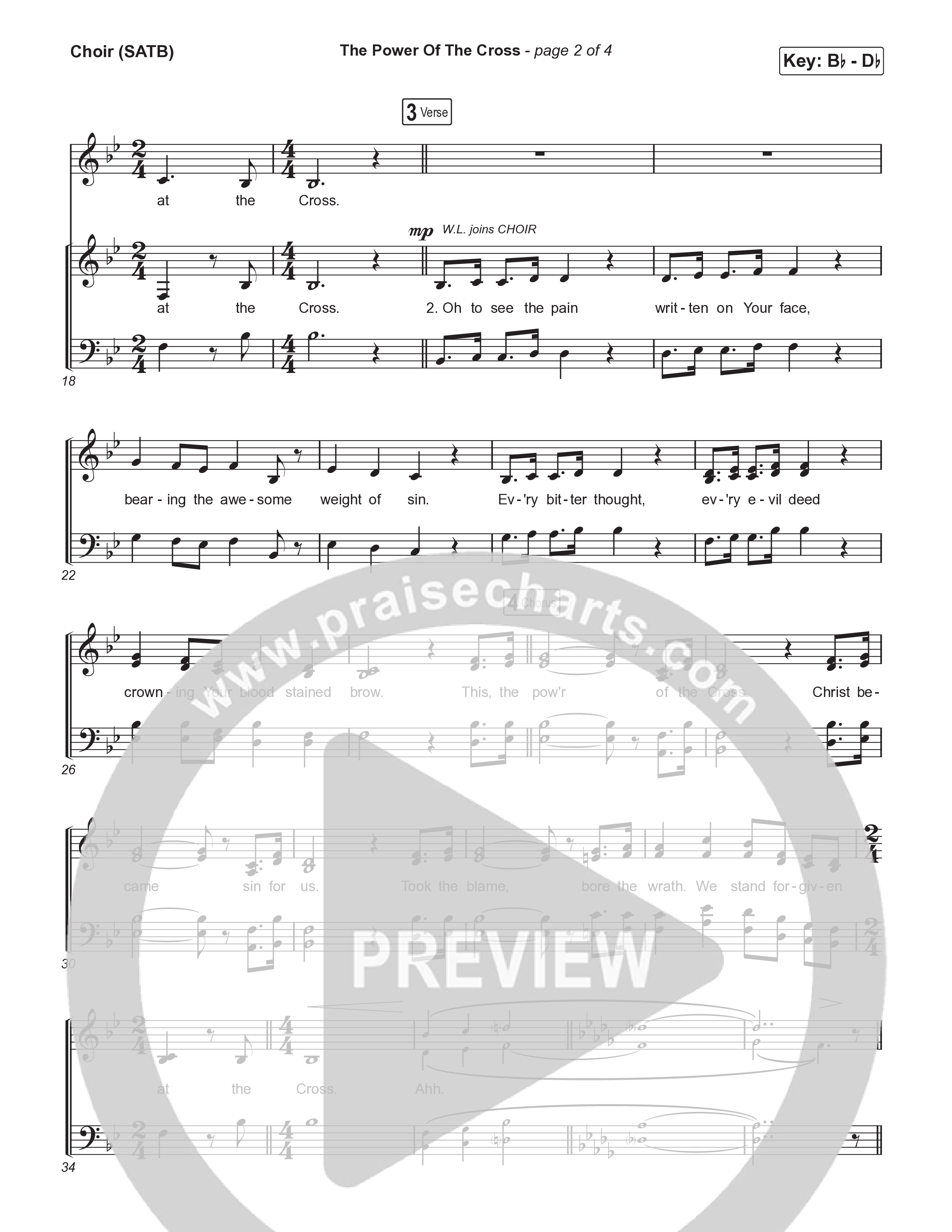 The Power Of The Cross (Choral/SATB) Choir Sheet (SATB) (Travis Cottrell / Arr. Mason Brown)