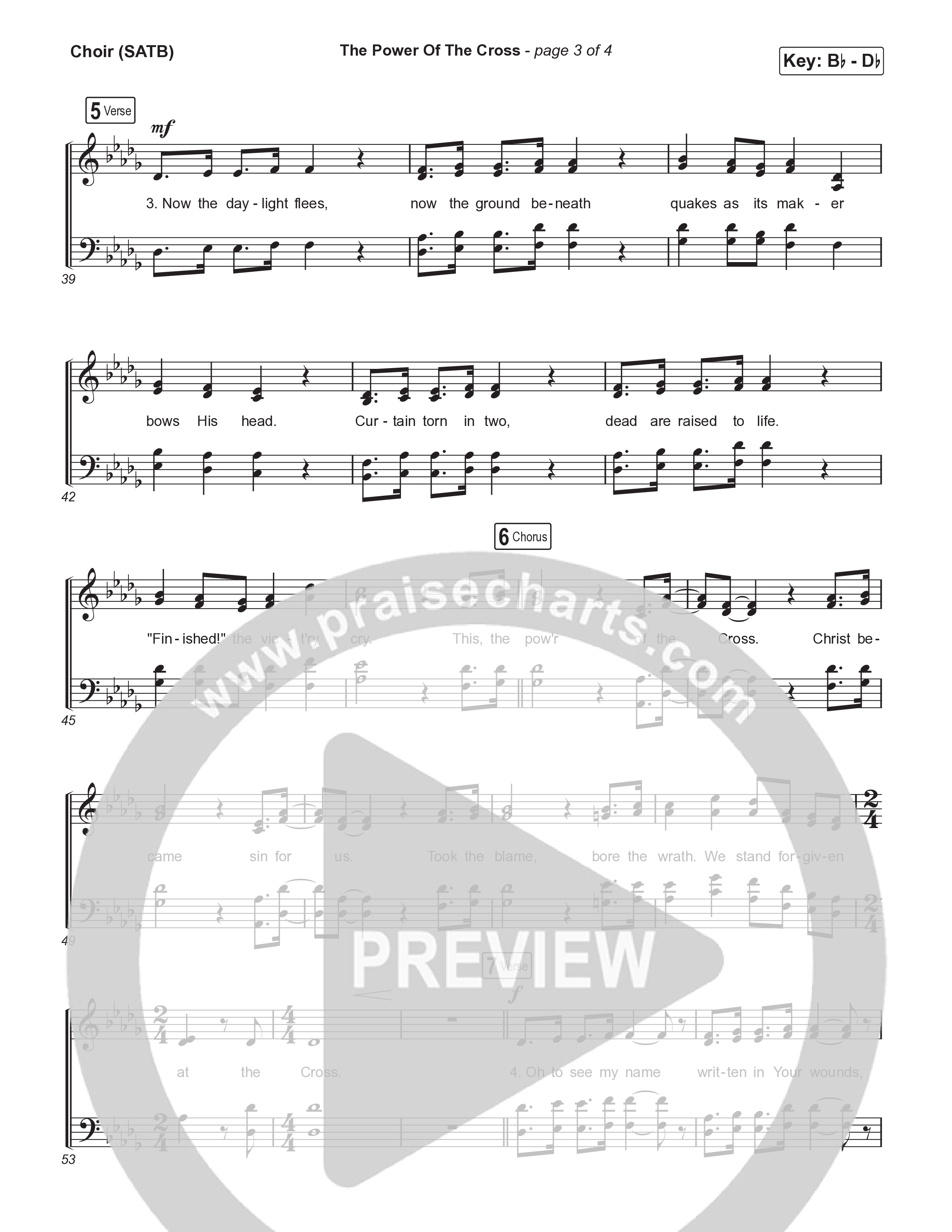 The Power Of The Cross (Choral/SATB) Choir Sheet (SATB) (Travis Cottrell / Arr. Mason Brown)