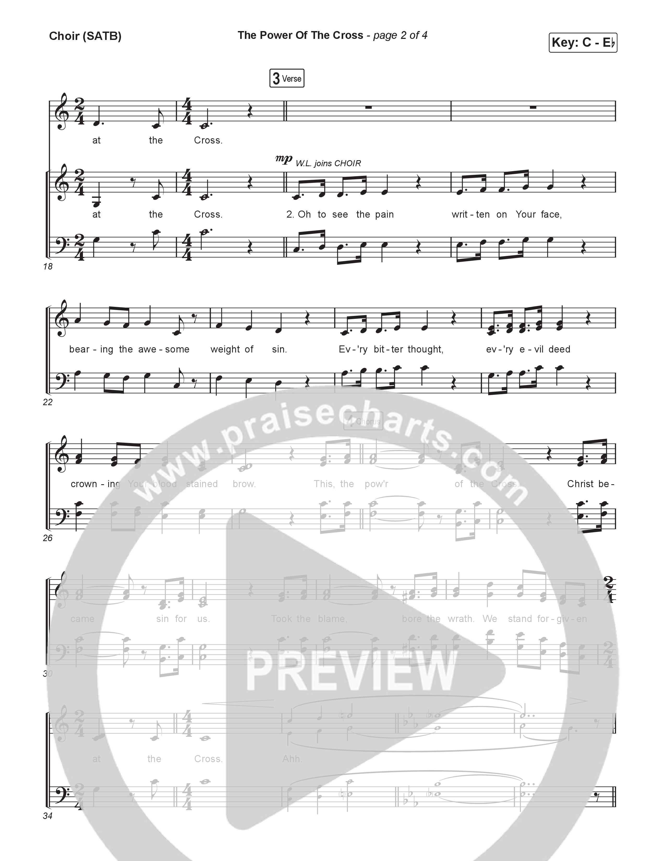 The Power Of The Cross (Choral/SATB) Choir Sheet (SATB) (Travis Cottrell / Arr. Mason Brown)