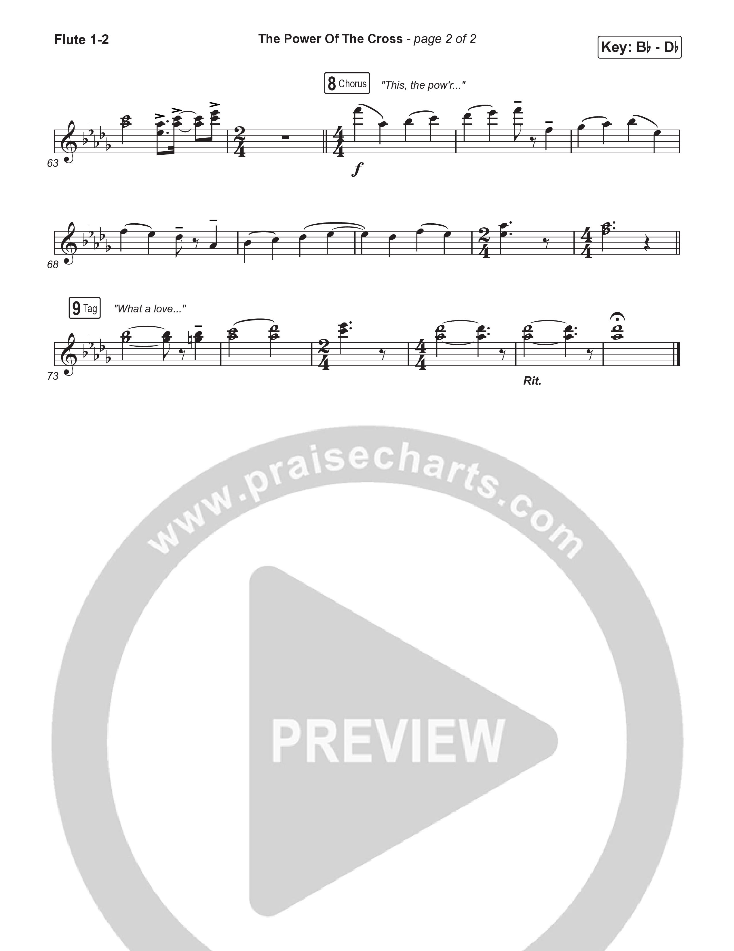 The Power Of The Cross (Choral/SATB) Flute 1,2 (Travis Cottrell / Arr. Mason Brown)