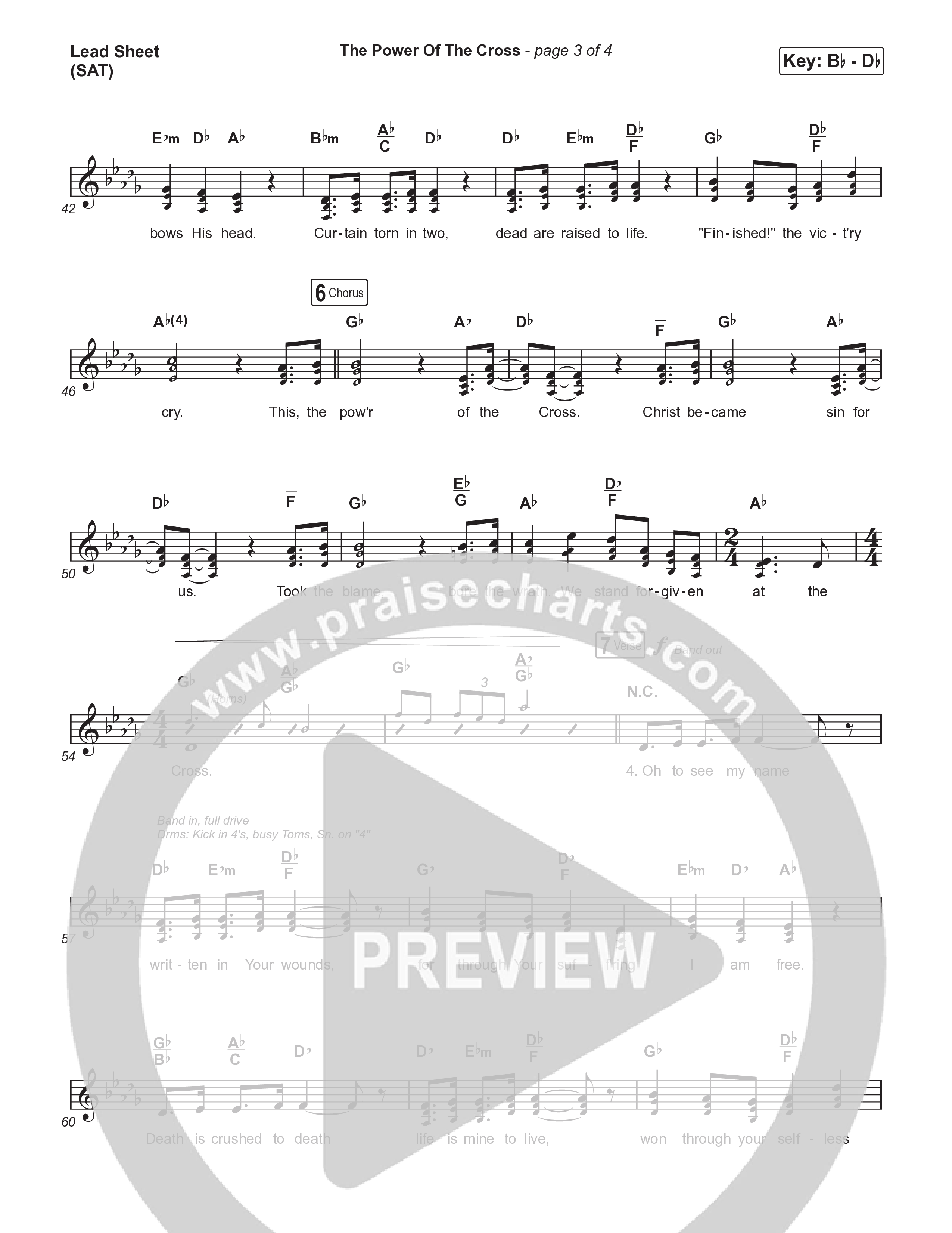 The Power Of The Cross (Choral/SATB) Lead Sheet (SAT) (Travis Cottrell / Arr. Mason Brown)