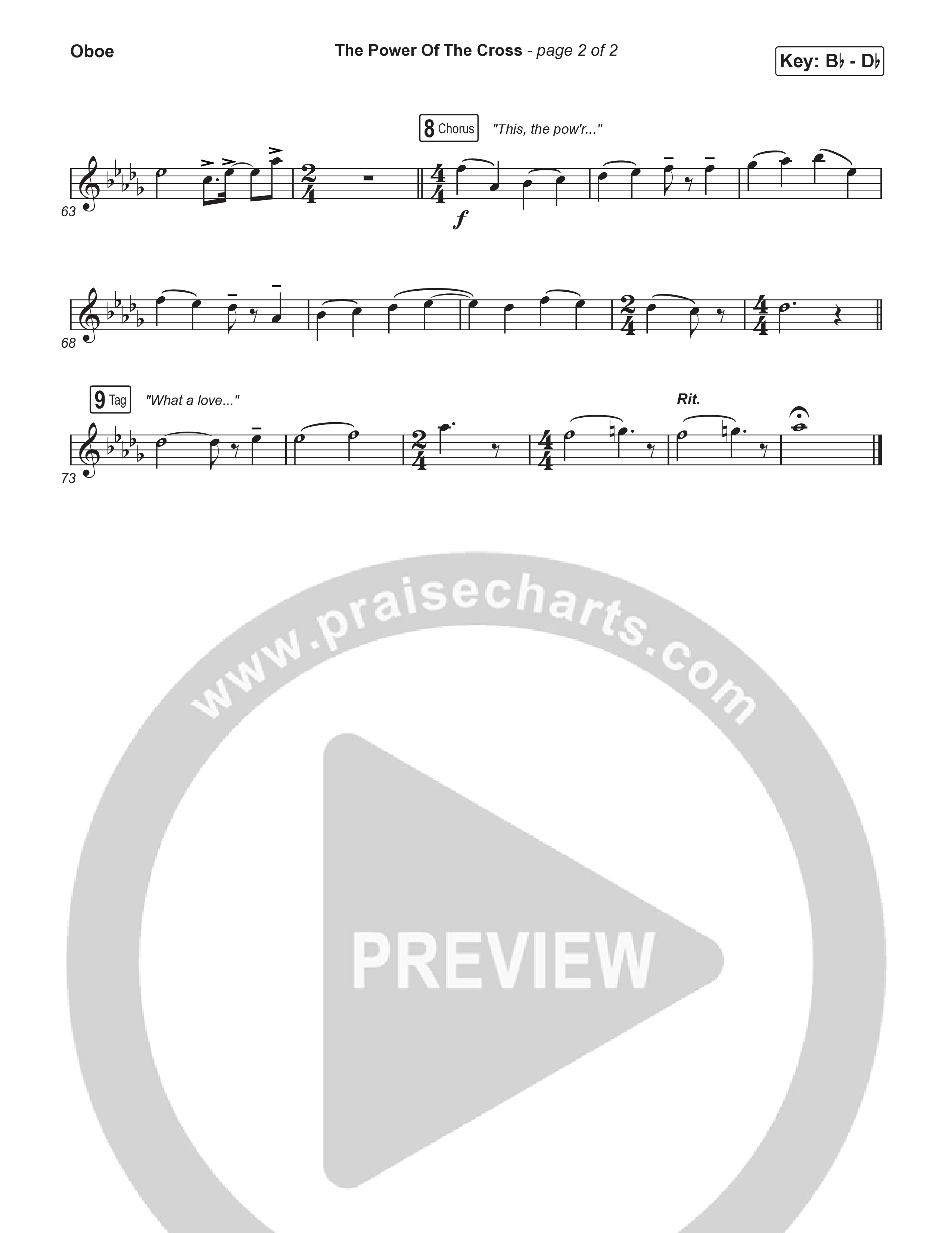 The Power Of The Cross (Choral/SATB) Oboe (Travis Cottrell / Arr. Mason Brown)