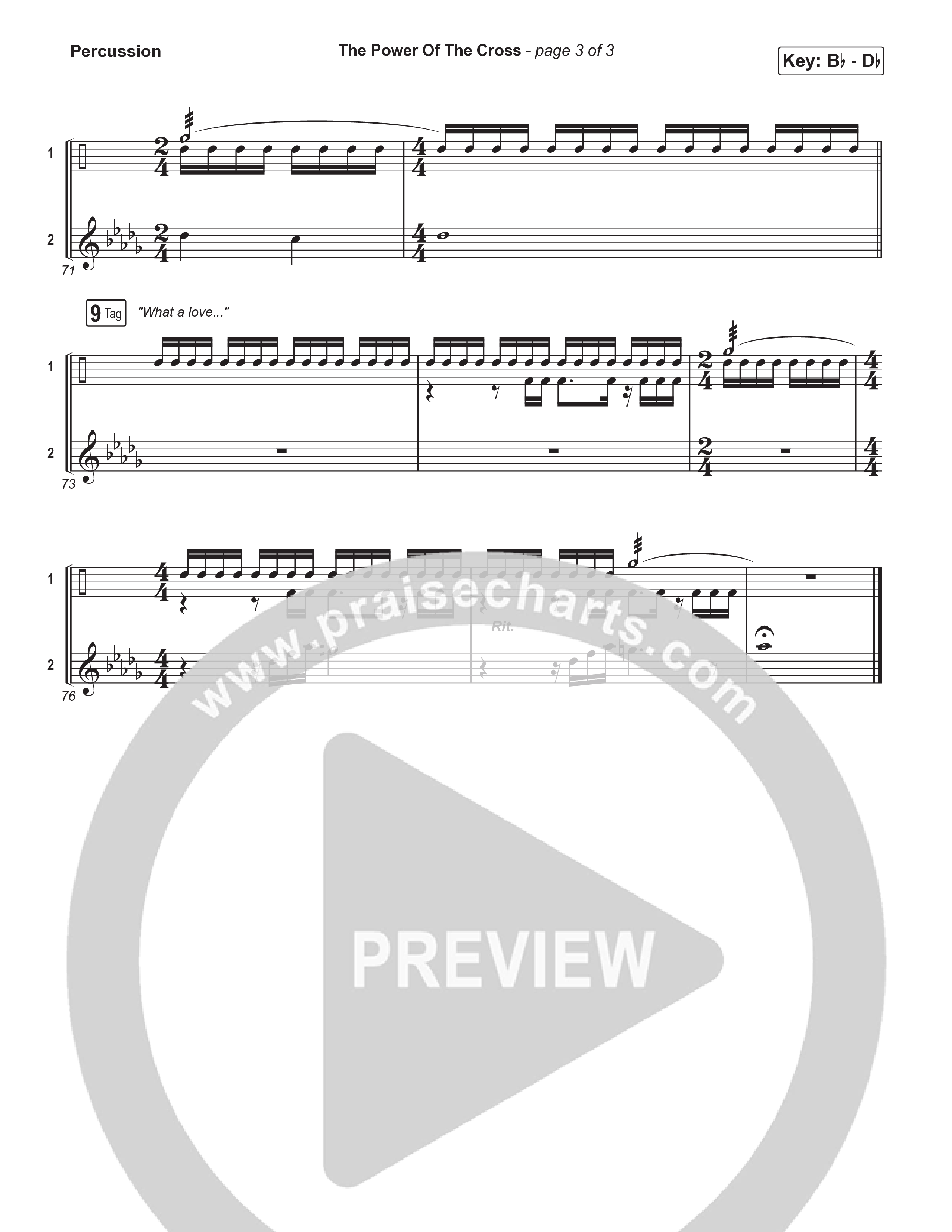 The Power Of The Cross (Choral/SATB) Percussion (Travis Cottrell / Arr. Mason Brown)