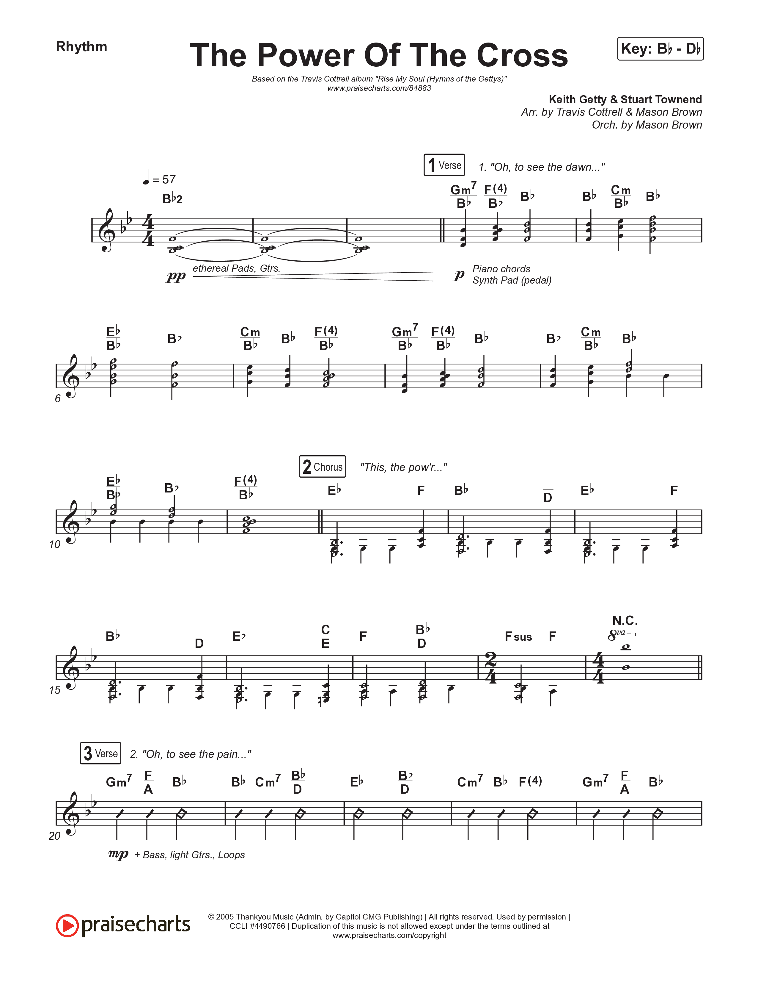 The Power Of The Cross (Choral/SATB) Rhythm Pack (Travis Cottrell / Arr. Mason Brown)