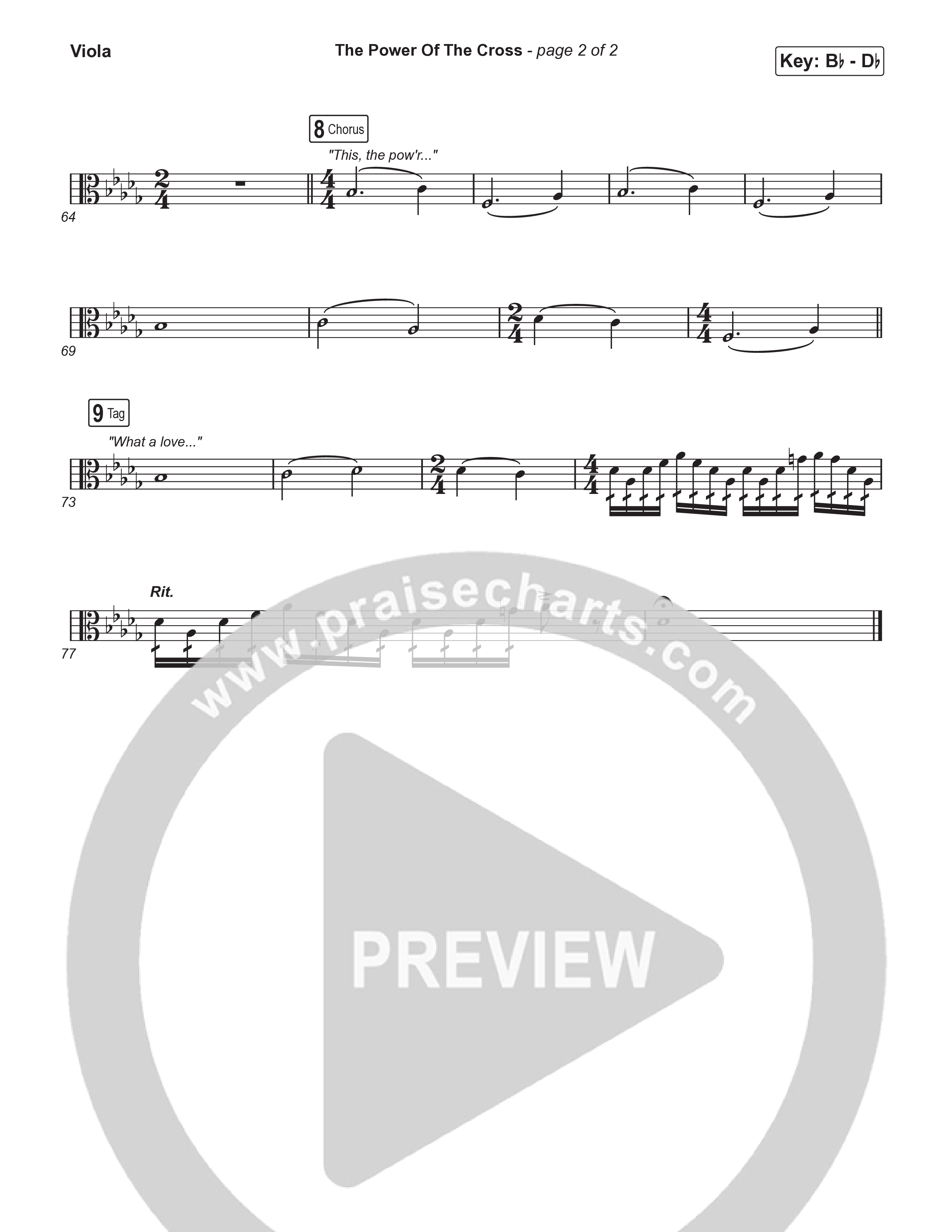 The Power Of The Cross (Choral/SATB) Viola (Travis Cottrell / Arr. Mason Brown)