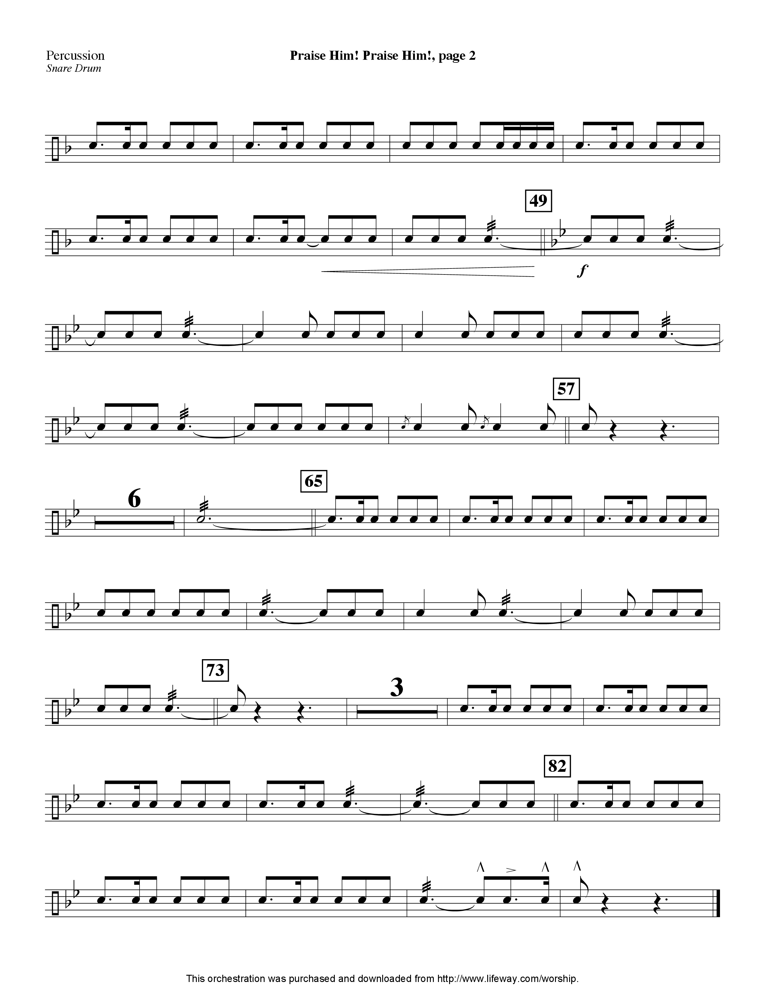 Praise Him Praise Him (Instrumental) Percussion (Lifeway Worship / Arr. Jeff Cranfill)