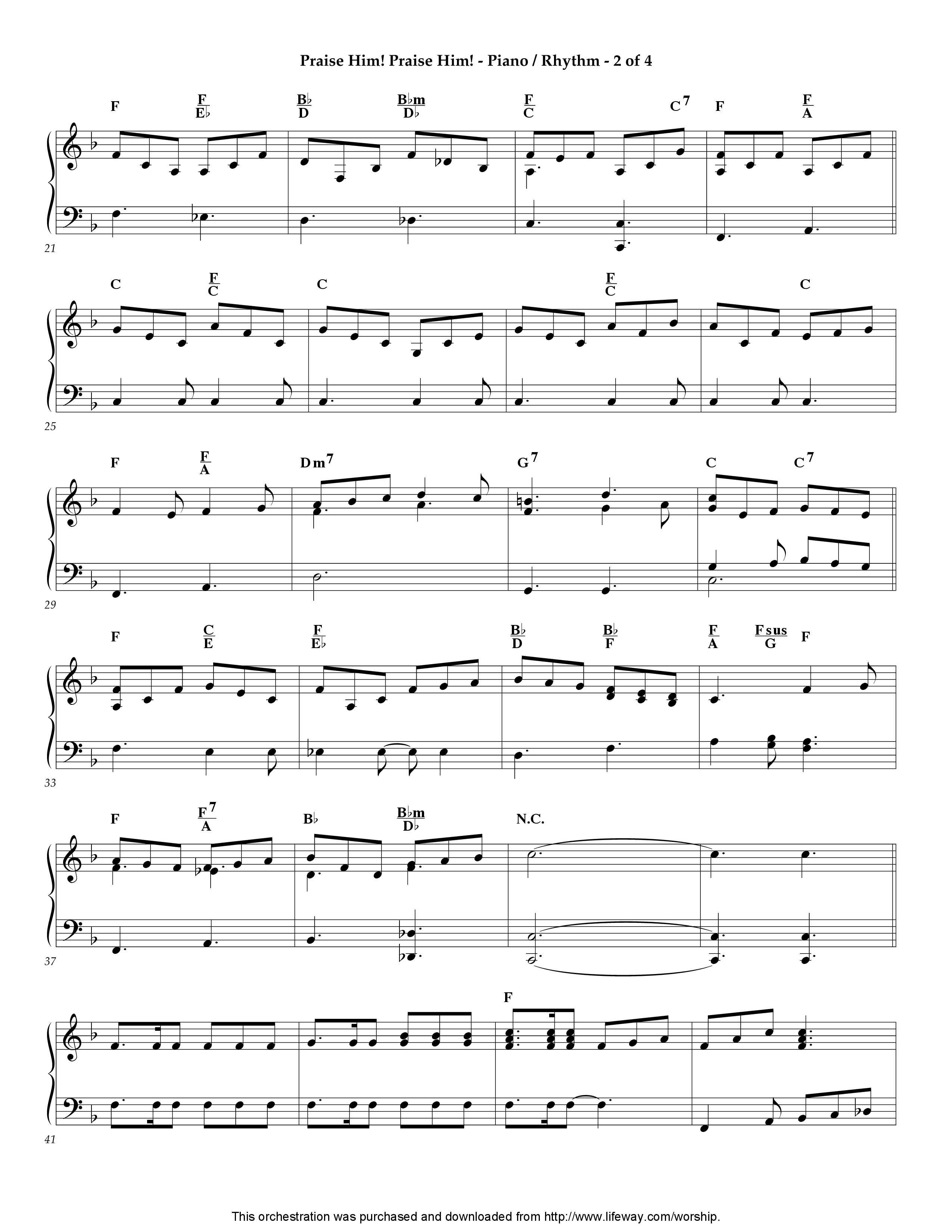 Praise Him Praise Him (Instrumental) Piano Sheet (Lifeway Worship / Arr. Jeff Cranfill)