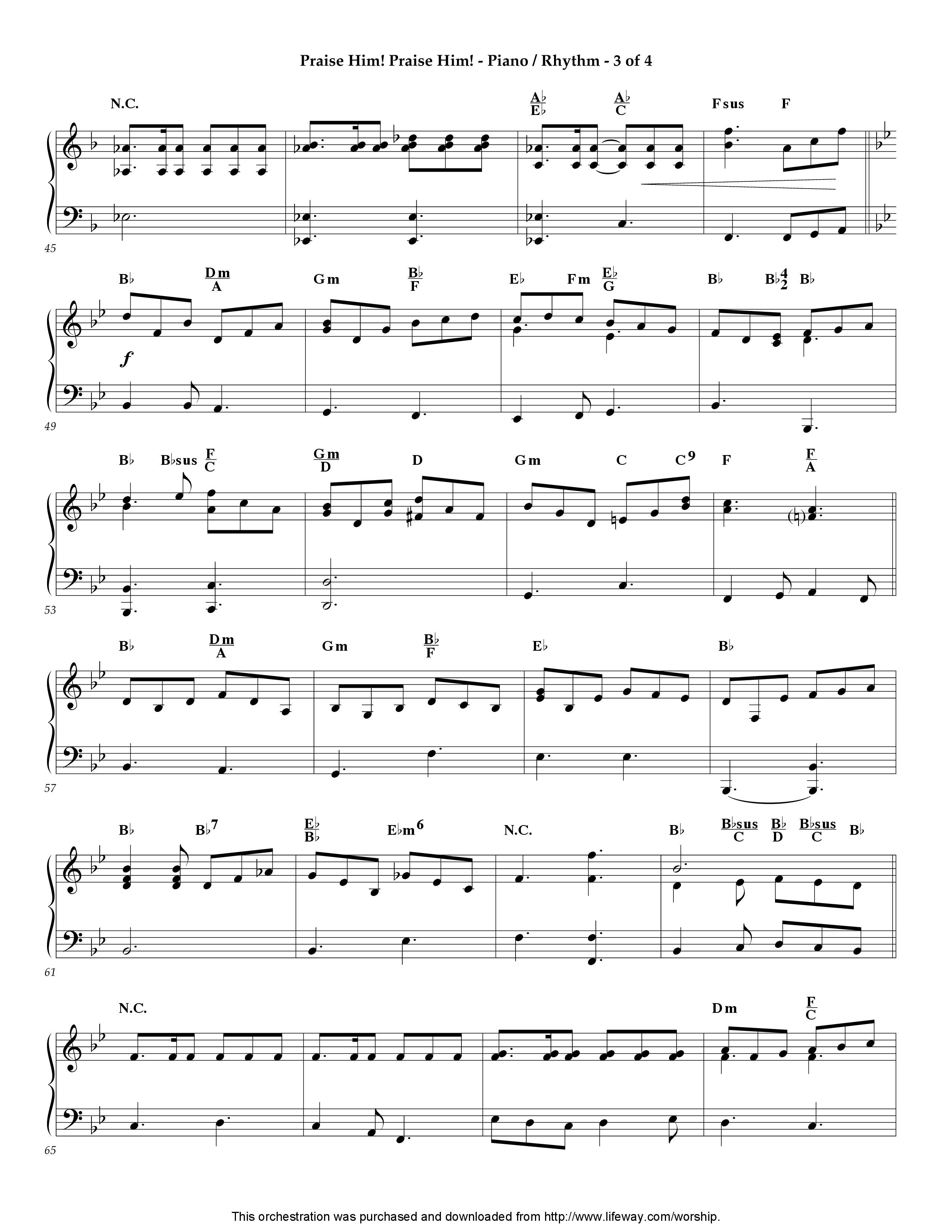 Praise Him Praise Him (Instrumental) Piano Sheet (Lifeway Worship / Arr. Jeff Cranfill)