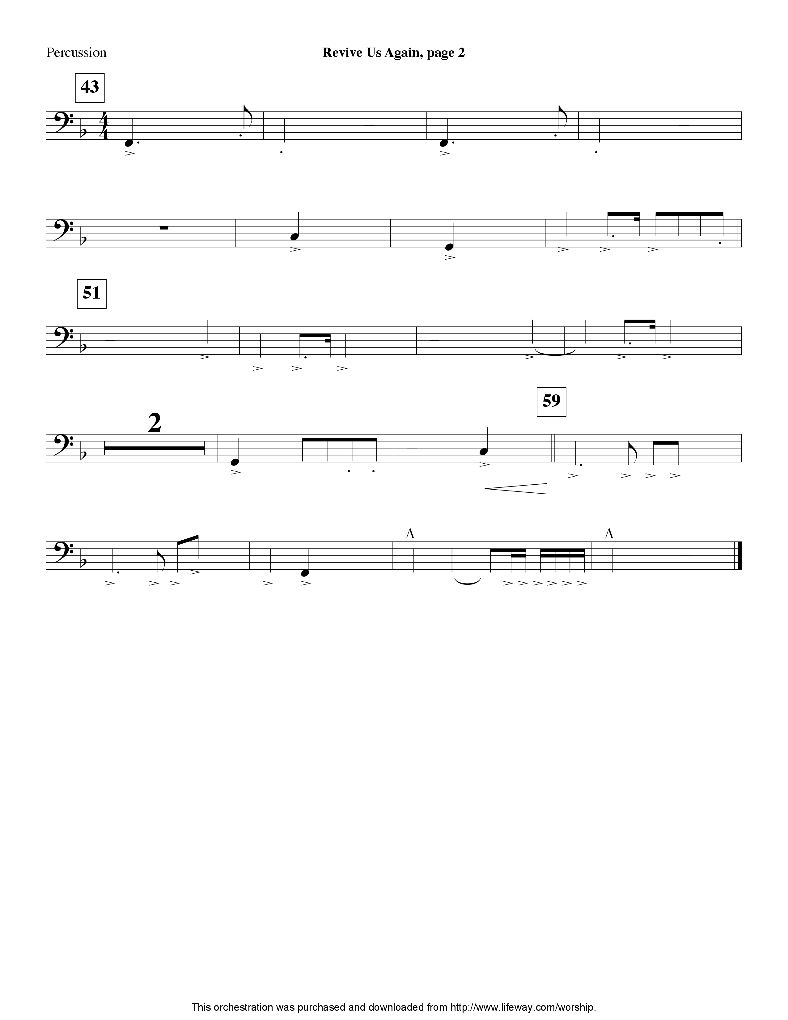 Revive Us Again (Instrumental) Percussion (Lifeway Worship / Arr. Ed Hogan)