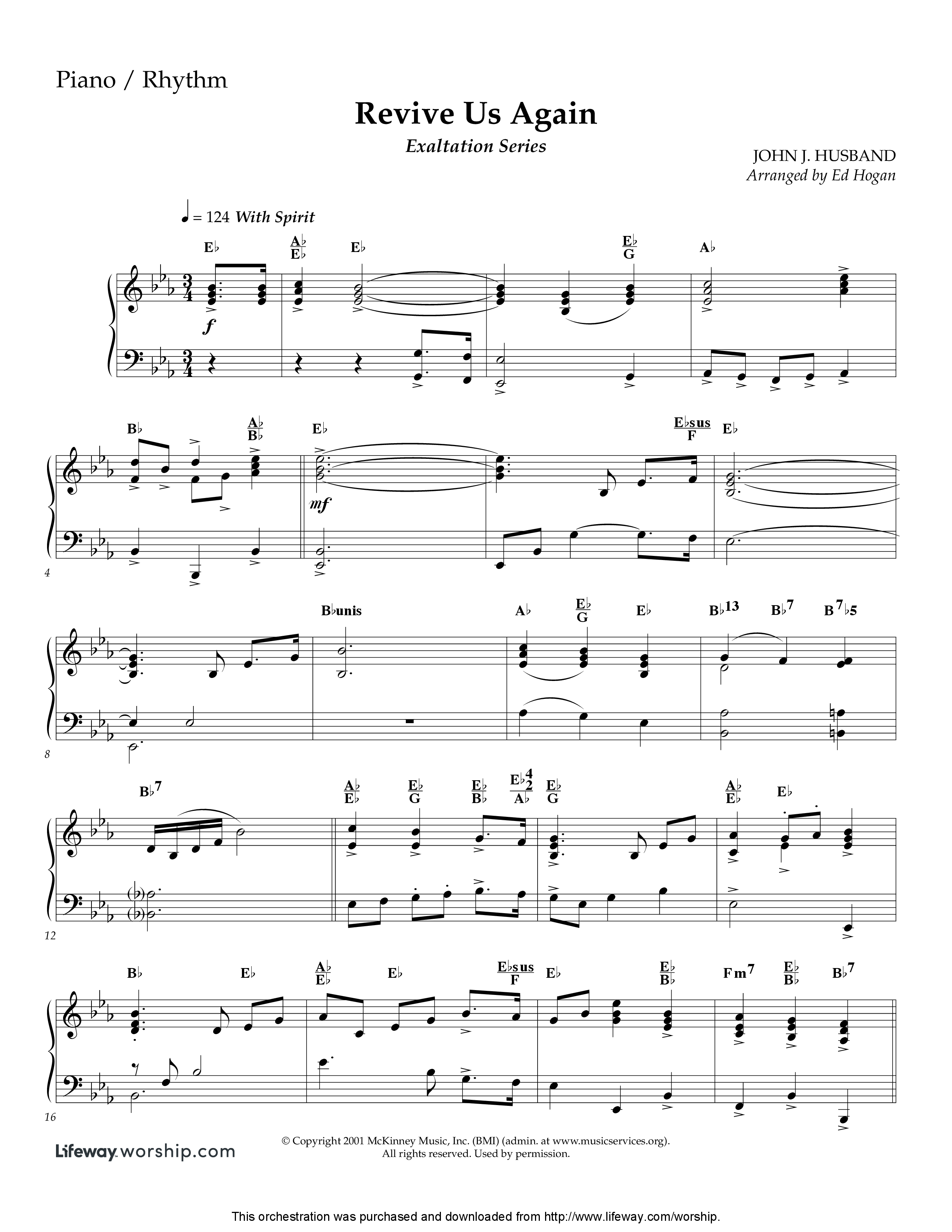 Revive Us Again (Instrumental) Piano Sheet (Lifeway Worship / Arr. Ed Hogan)