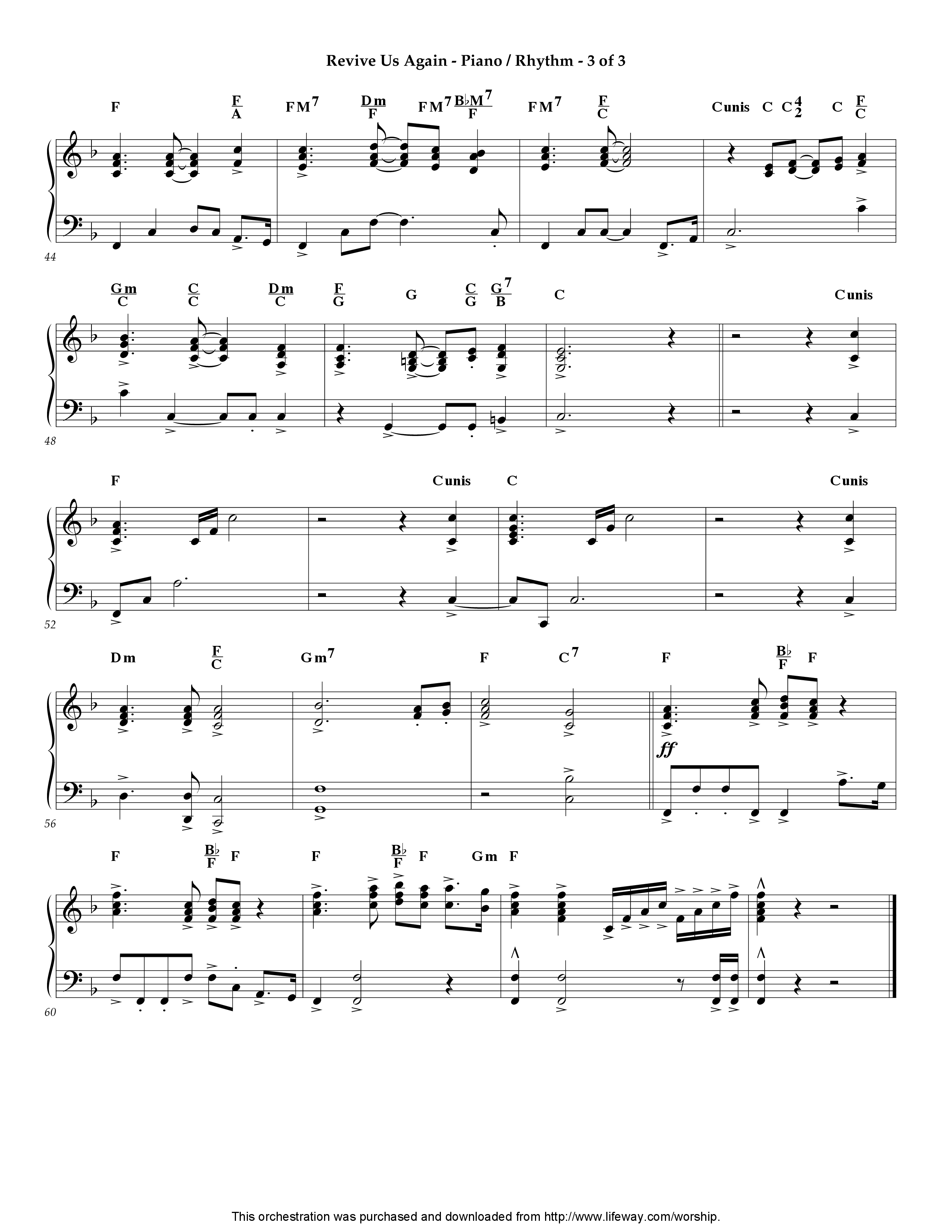 Revive Us Again (Instrumental) Piano Sheet (Lifeway Worship / Arr. Ed Hogan)
