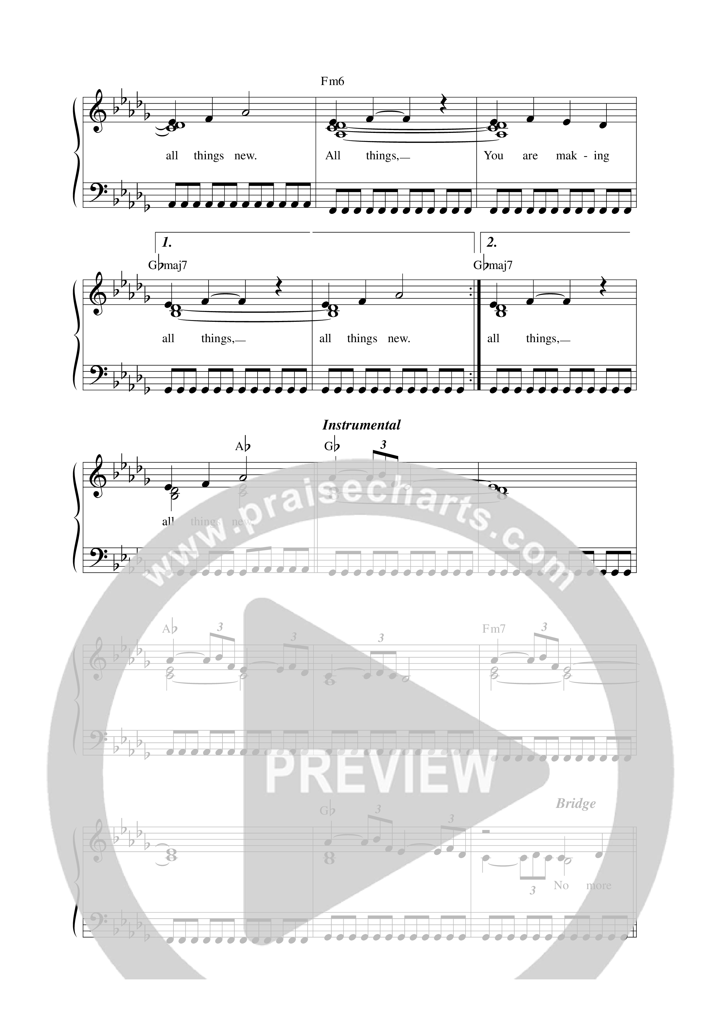 All Things New Lead Sheet Melody (David & Nicole Binion)